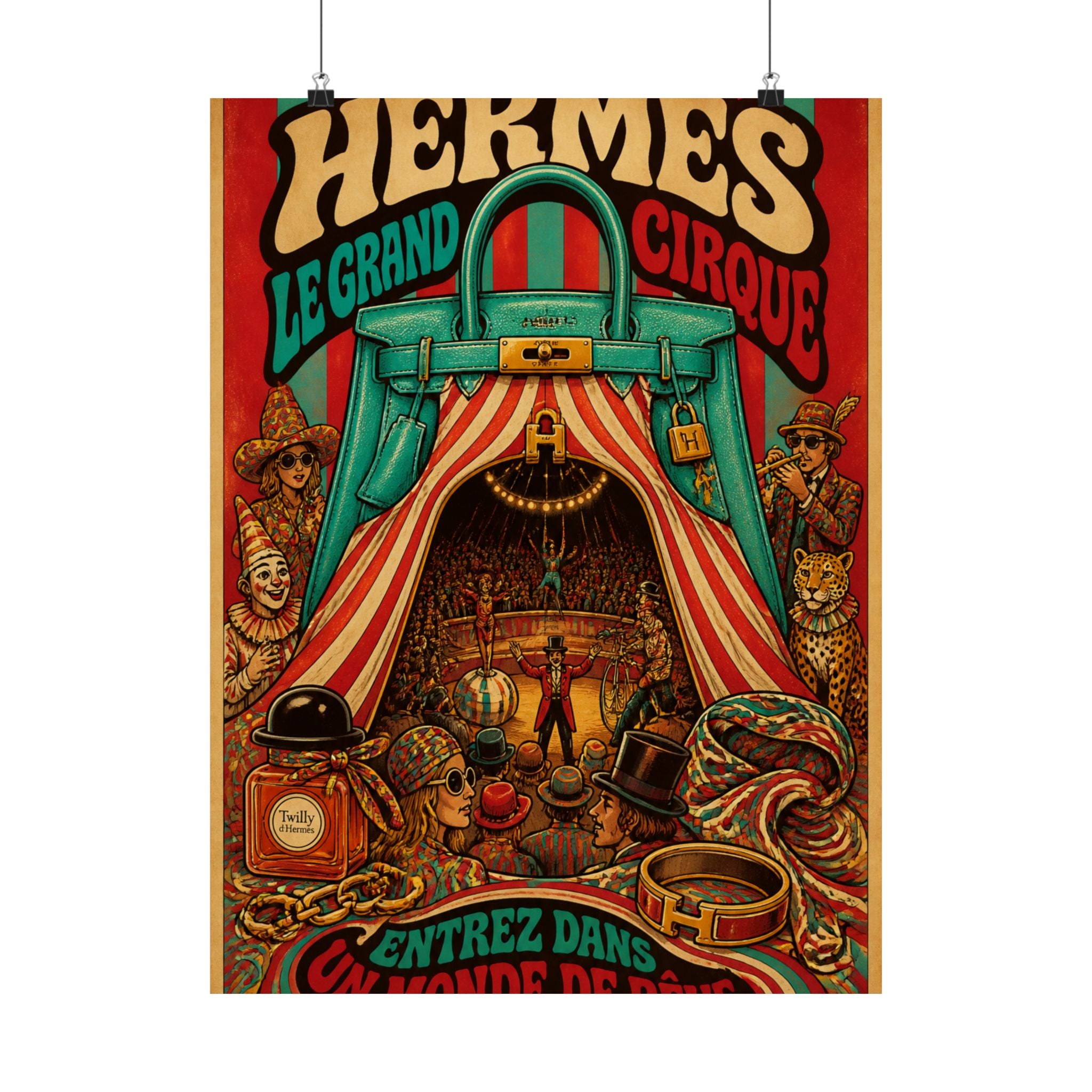 Handbag Big Top Wall Art Poster 18×24 Psychedelic Cafe Decor Maximalist Print