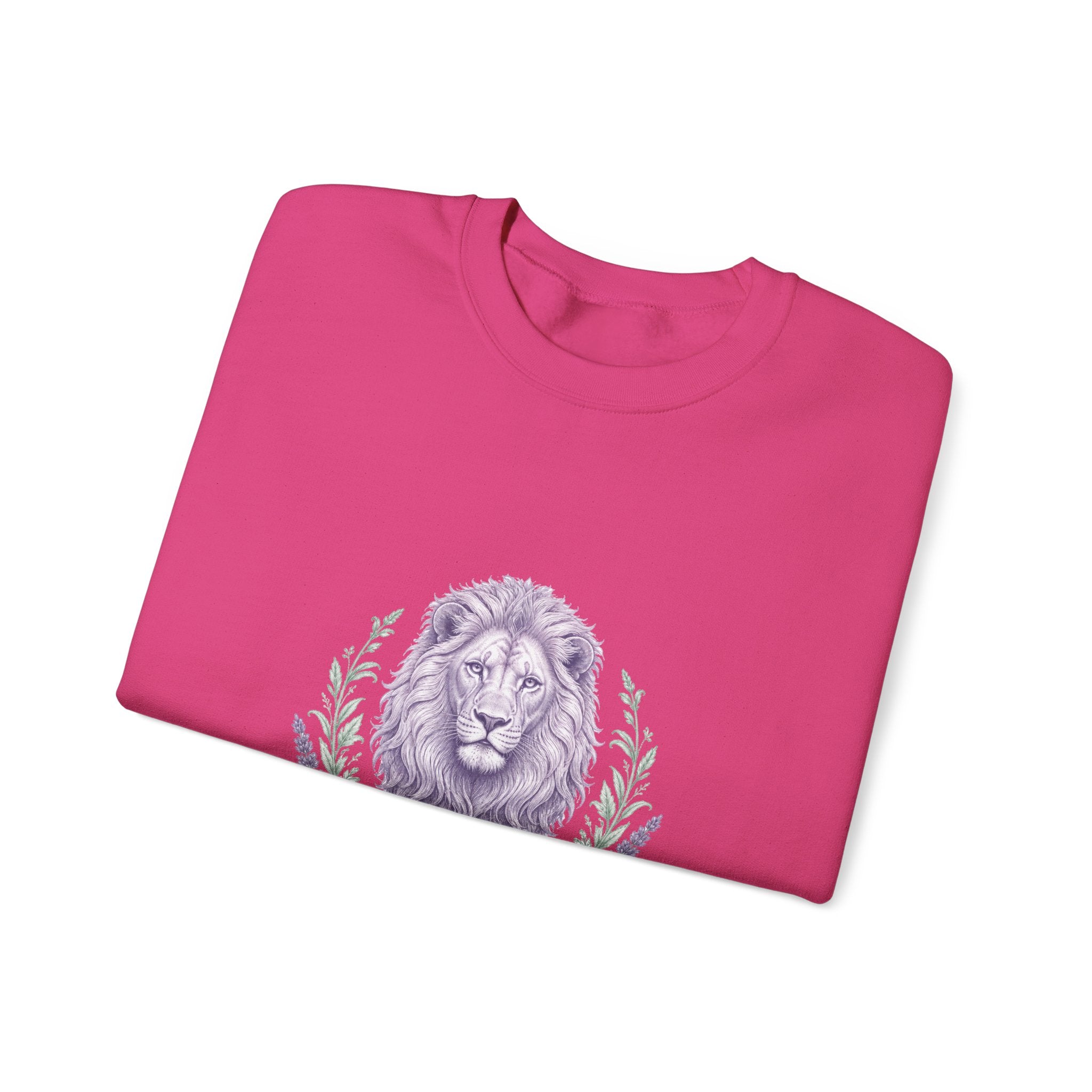 Matching Couple Sweatshirt - Lion & Lamb Matching Couple Crewneck Sweatshirt Vintage Art His Hers Wedding Gift - Design A