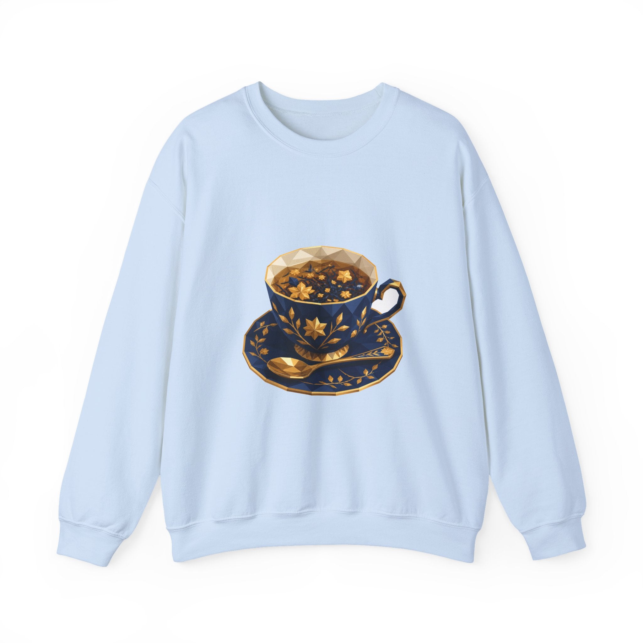 Matching Couple Sweatshirt - Coffee & Tea Matching Couple Comfort Colors Crew Geometric Art His Hers Love Gift - Design B