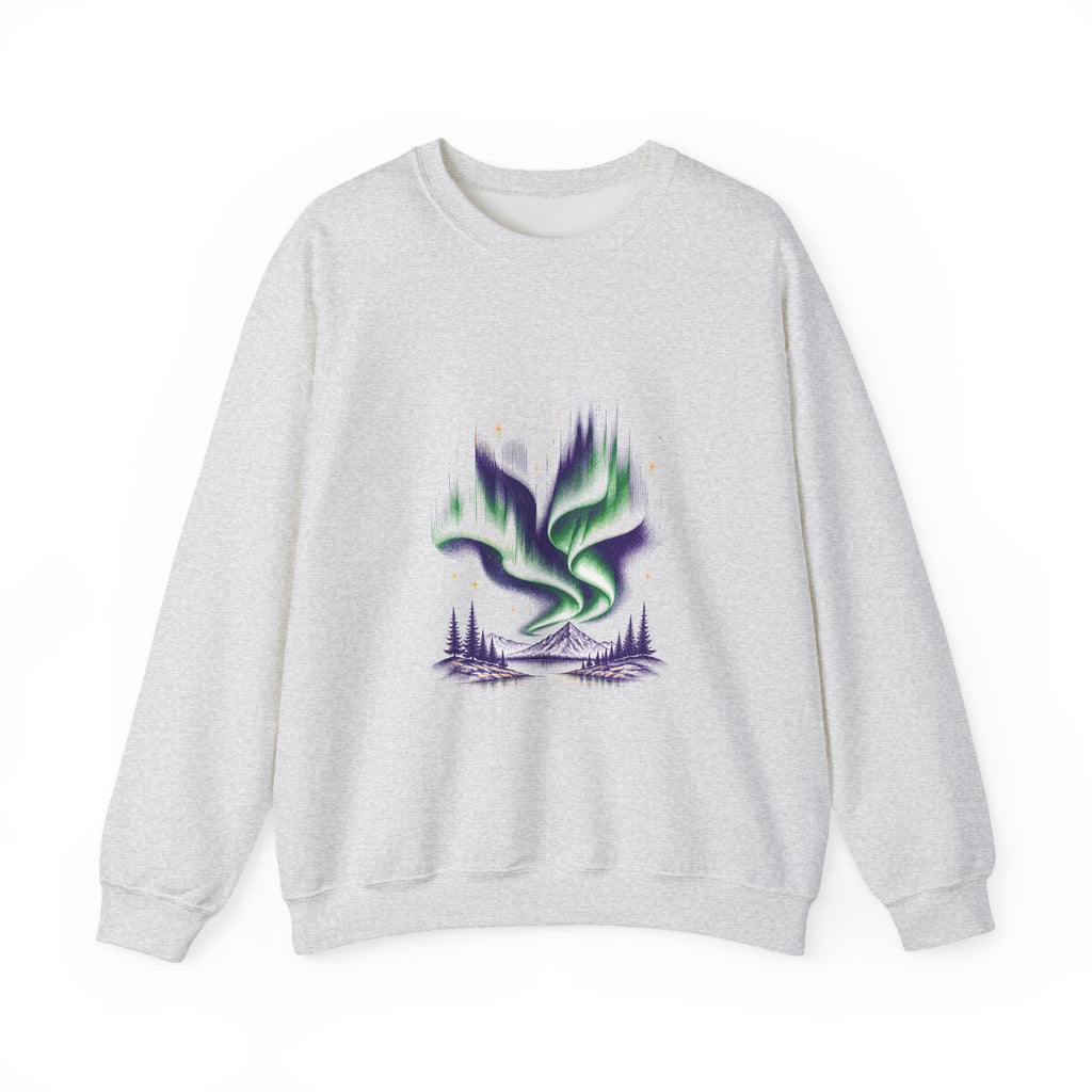 Matching Couple Sweatshirt - Aurora & Southern Cross Matching Couple Premium Fleece Sweatshirt Hand-Drawn Art His Hers Anniversary Gift - Design A