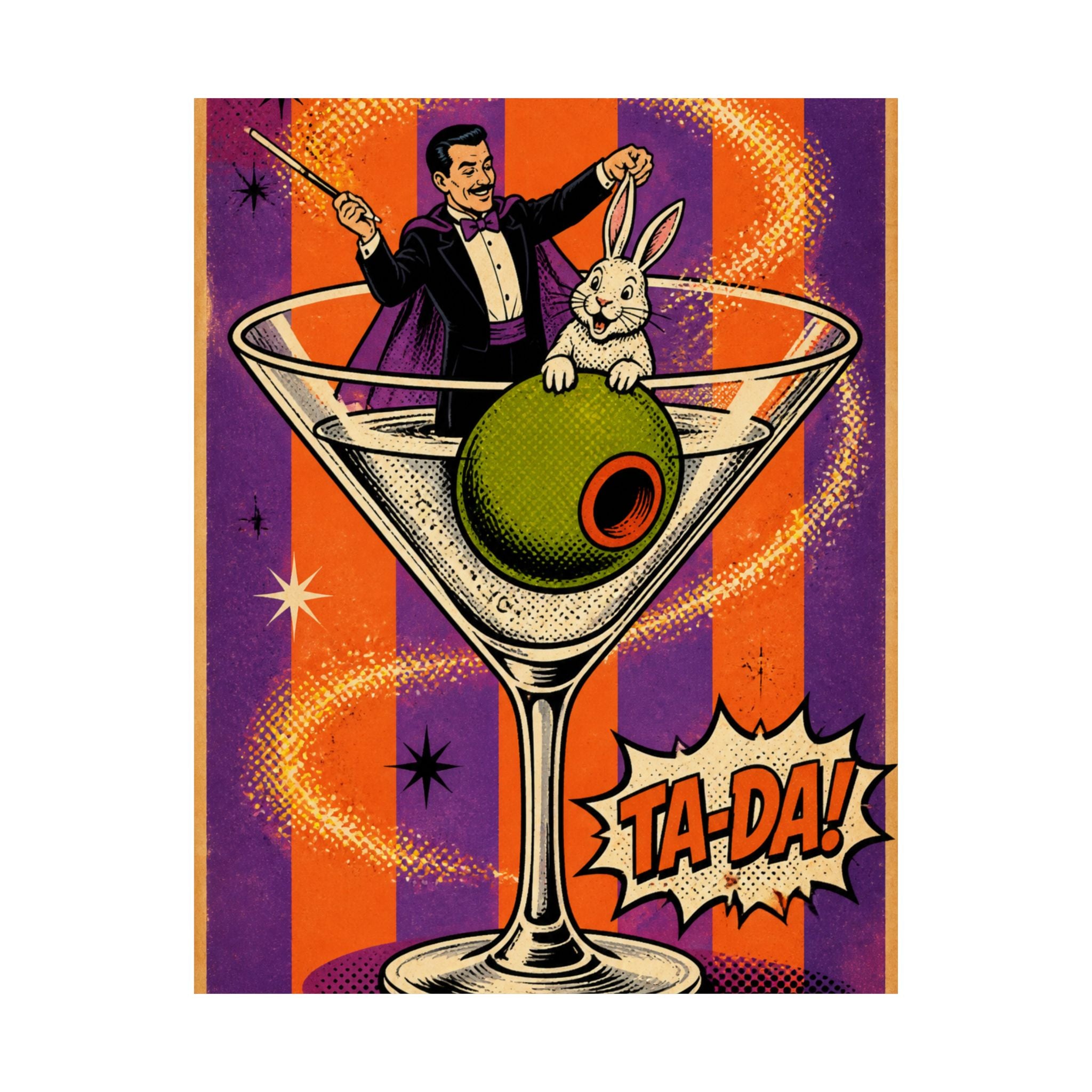 Martini Magician Wall Art Poster 18×24 Pop Art Living Room Decor Maximalist Print