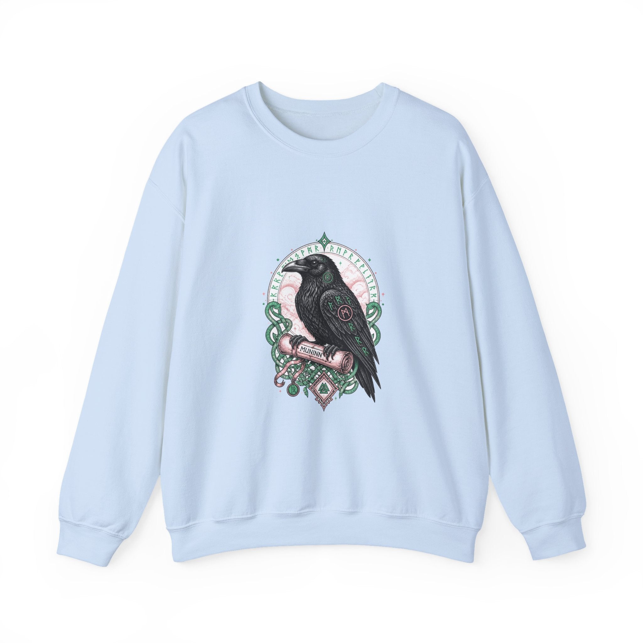 Matching Couple Sweatshirt - Huginn & Muninn Matching Couple Crewneck Sweatshirt Hand-Drawn Art His Hers Best Friend Gift - Design B