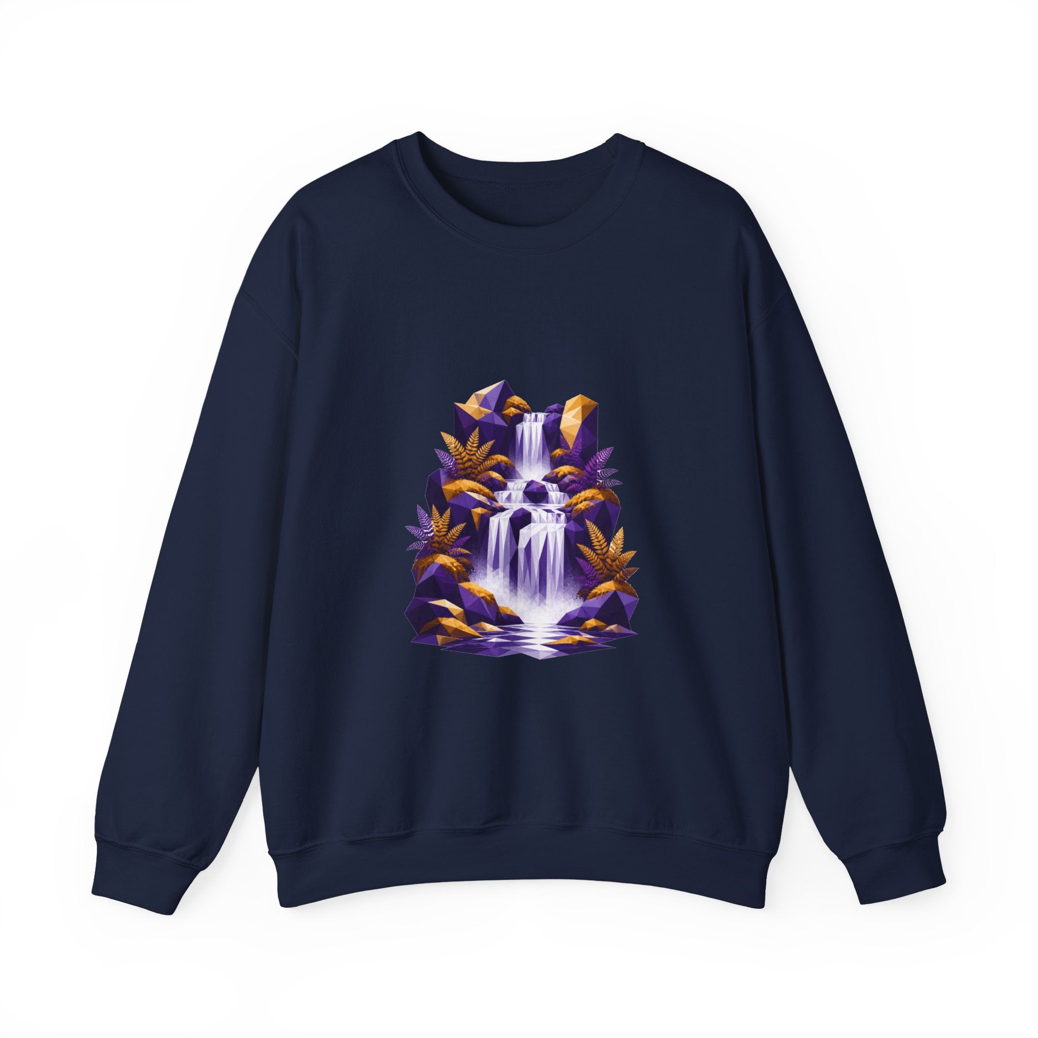 Matching Couple Sweatshirt - Wildfire & Waterfall Matching Couple Comfort Colors Crew Geometric Art His Hers Love Gift - Design B
