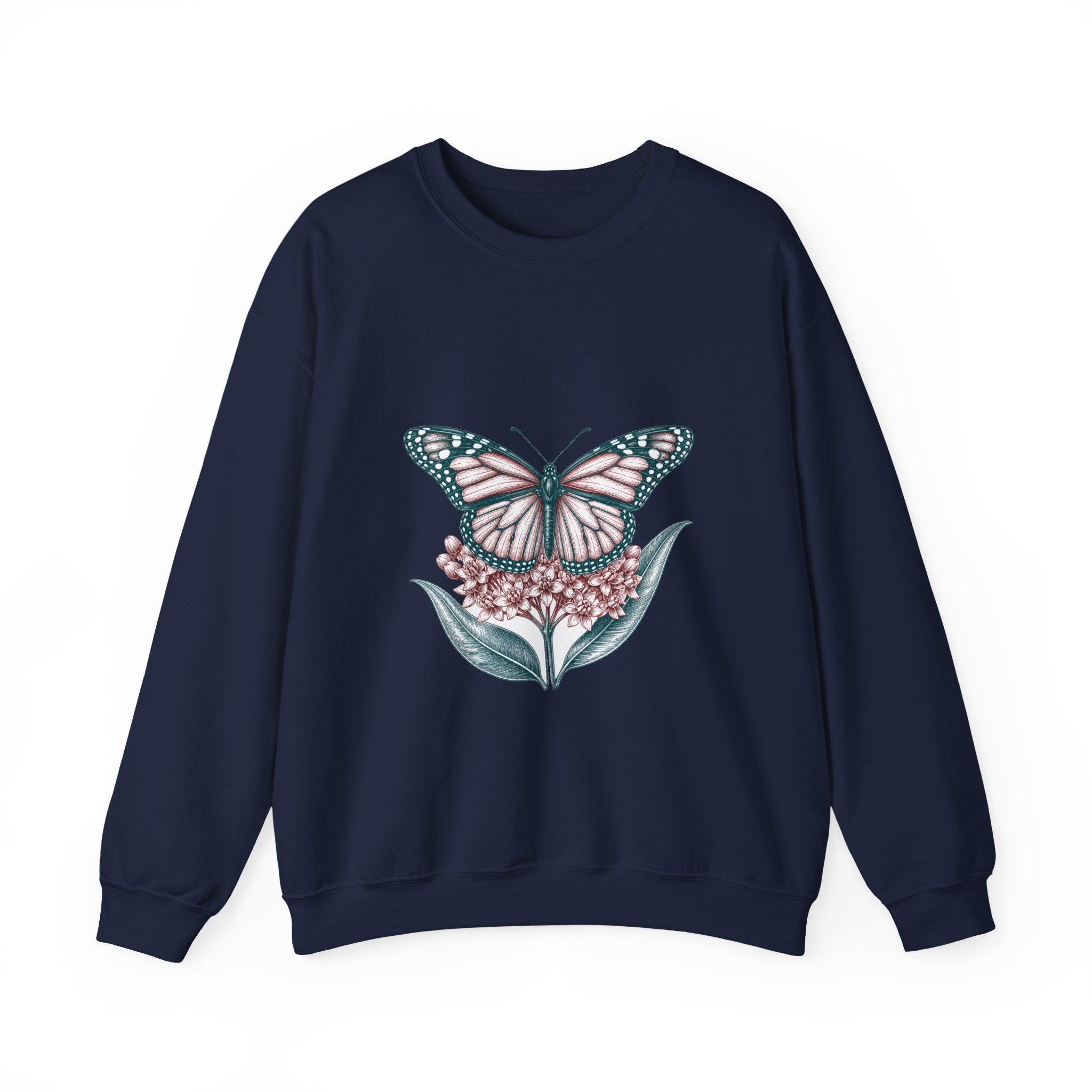 Matching Couple Sweatshirt - Butterfly & Moth Matching Couple Premium Fleece Sweatshirt Hand-Drawn Art His Hers Anniversary Gift - Design A