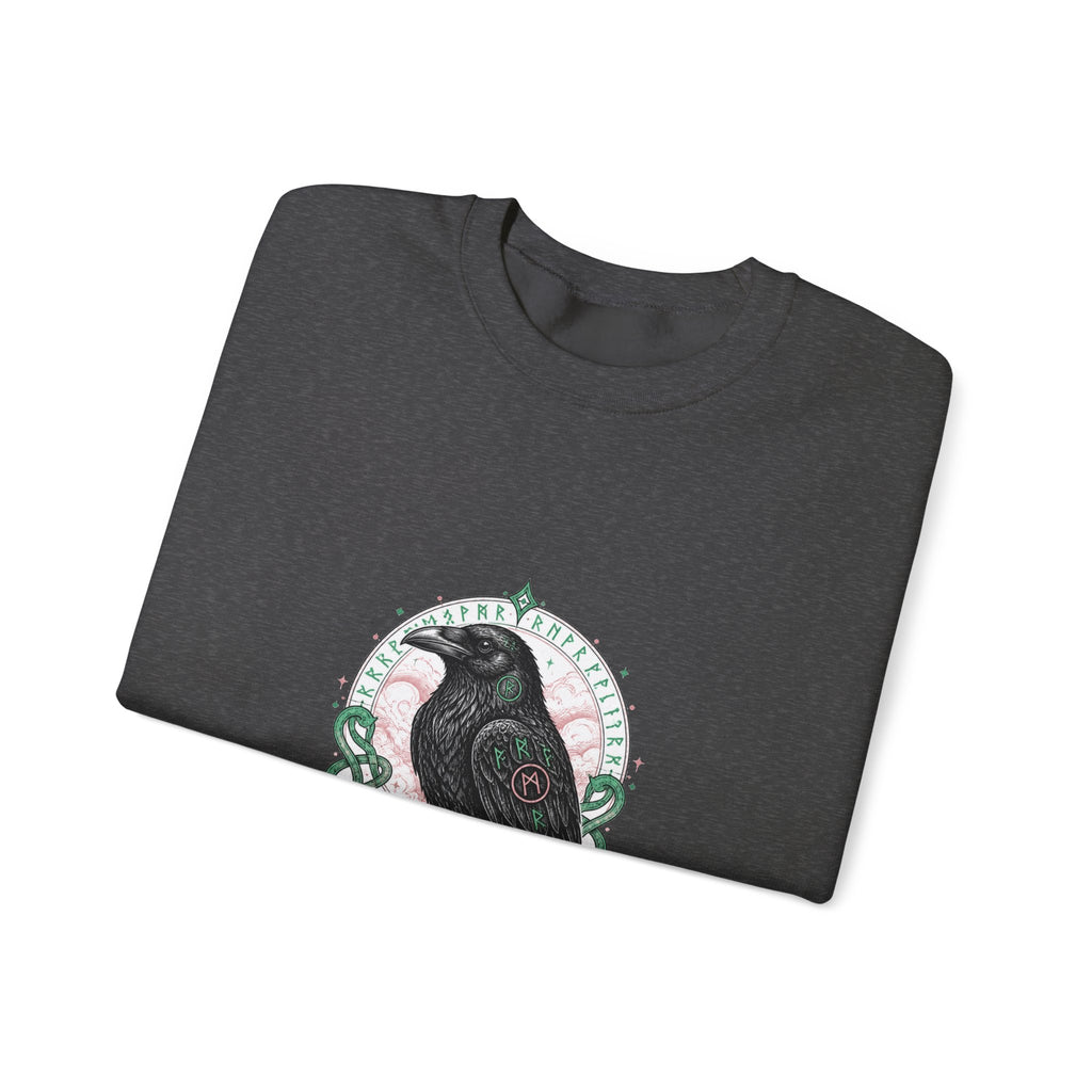 Matching Couple Sweatshirt - Huginn & Muninn Matching Couple Crewneck Sweatshirt Hand-Drawn Art His Hers Best Friend Gift - Design B