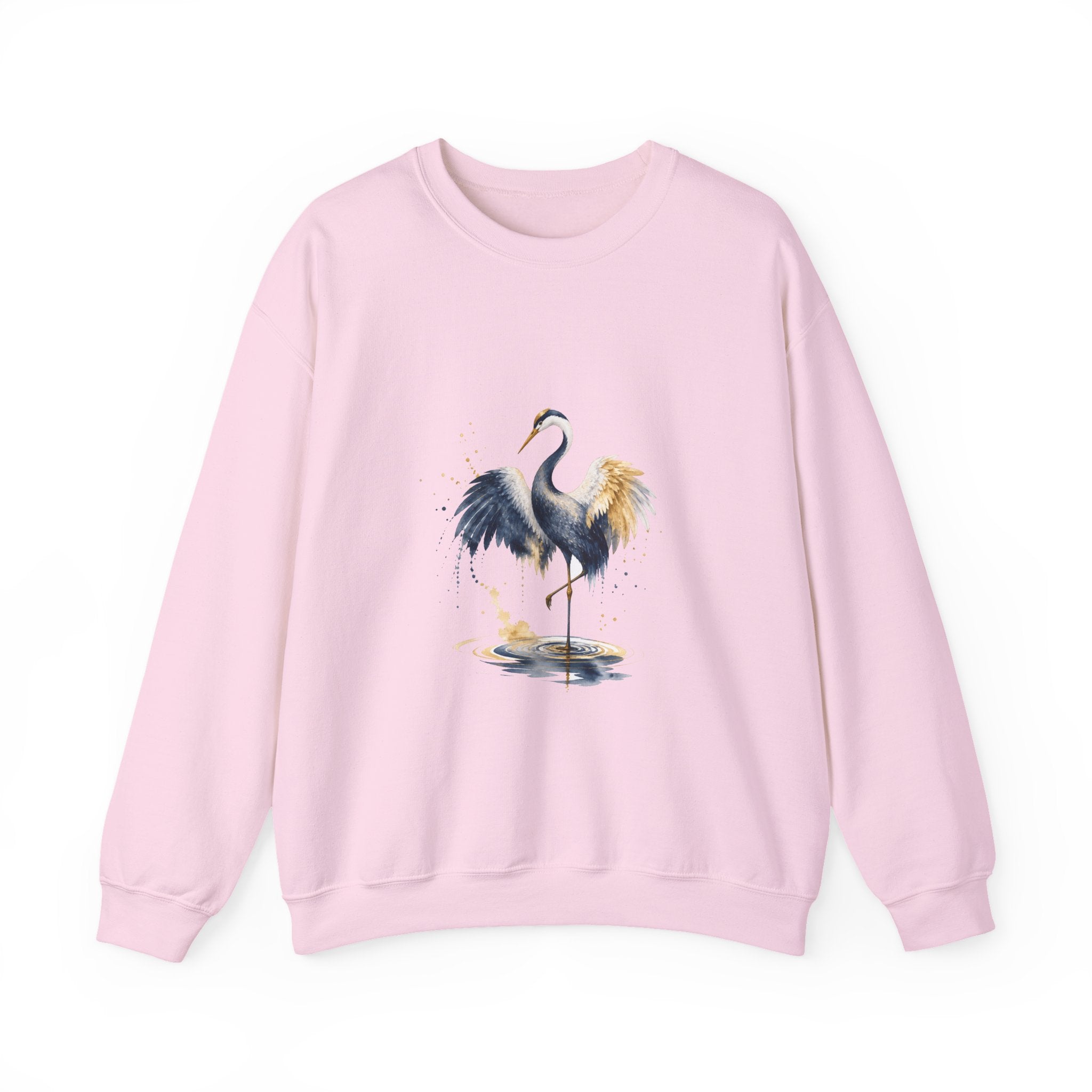 Matching Couple Sweatshirt - Tiger & Crane Matching Couple Crewneck Sweatshirt Watercolor Art His Hers Engagement Gift - Design B