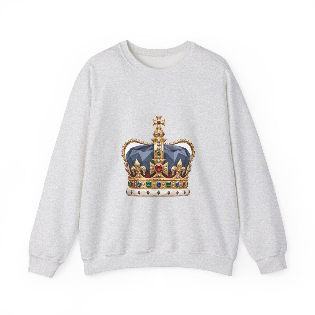Matching Couple Sweatshirt - Crown & Shield Matching Couple Crewneck Sweatshirt Geometric Art His Hers Couple Gift - Design A