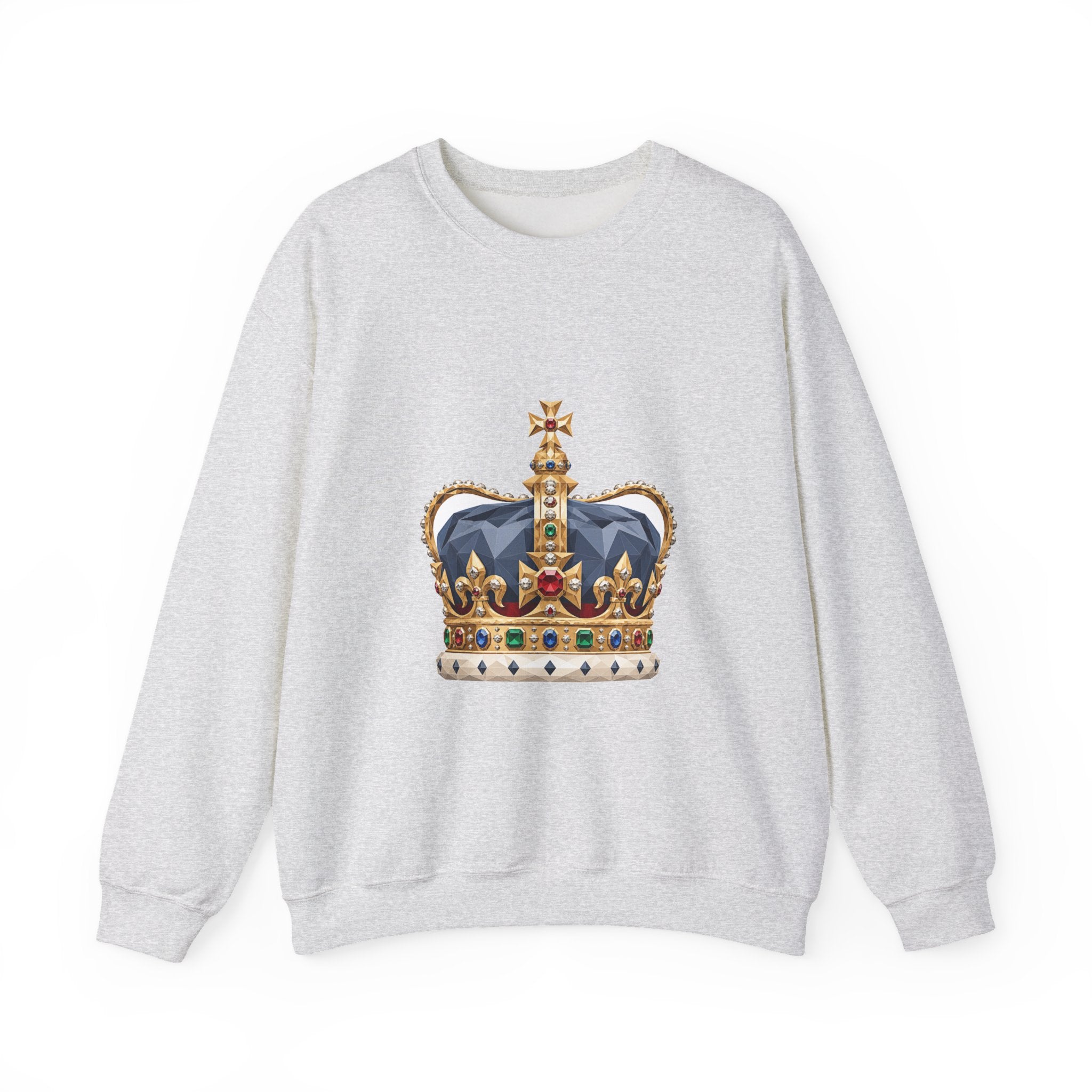Matching Couple Sweatshirt - Crown & Shield Matching Couple Crewneck Sweatshirt Geometric Art His Hers Couple Gift - Design A