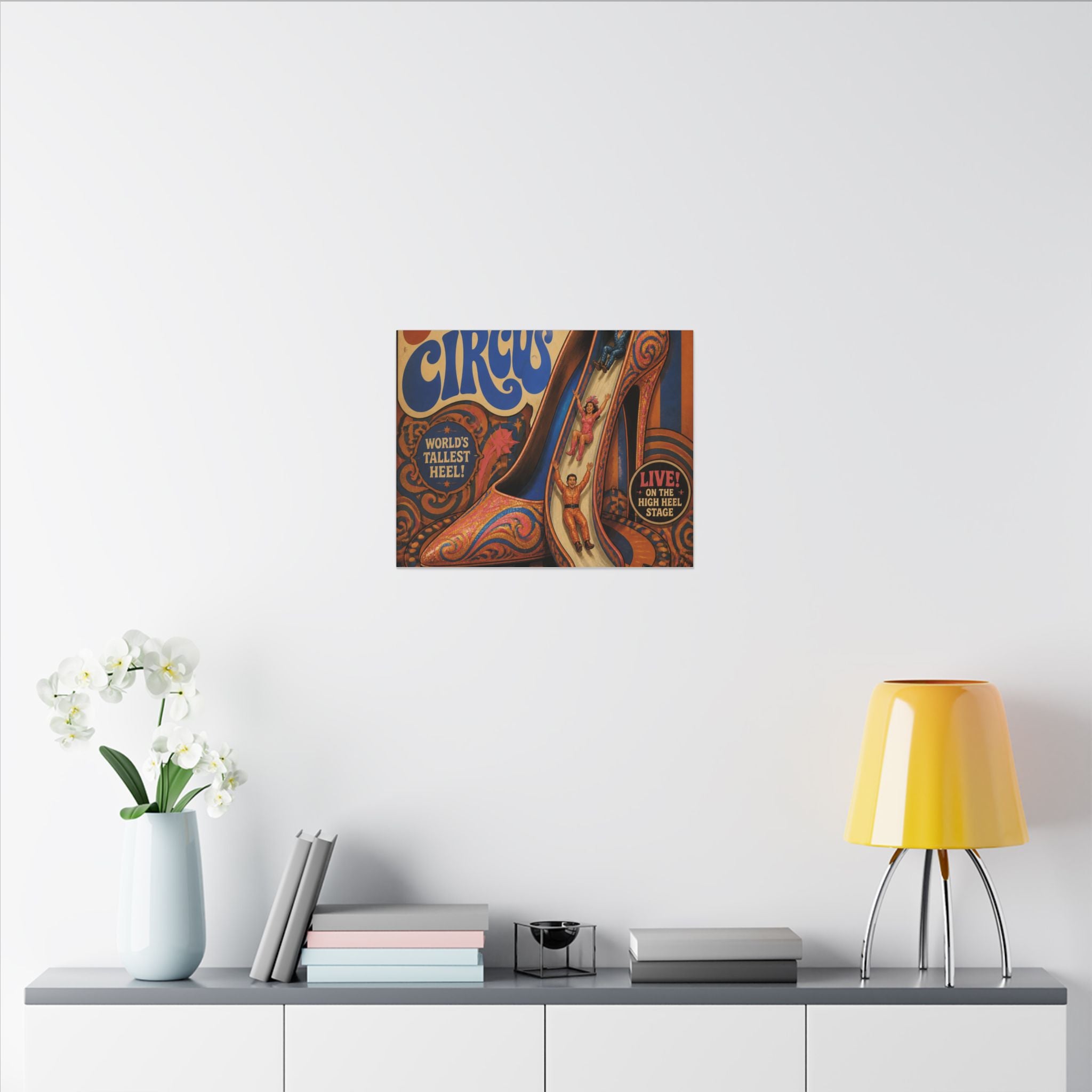High Heel Slide Wall Art Canvas 16×20 Psychedelic Cafe Decor Maximalist Print