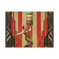 Macaron Balancing Tower Wall Art Canvas 16×20 Art Deco Entryway Decor Maximalist Print