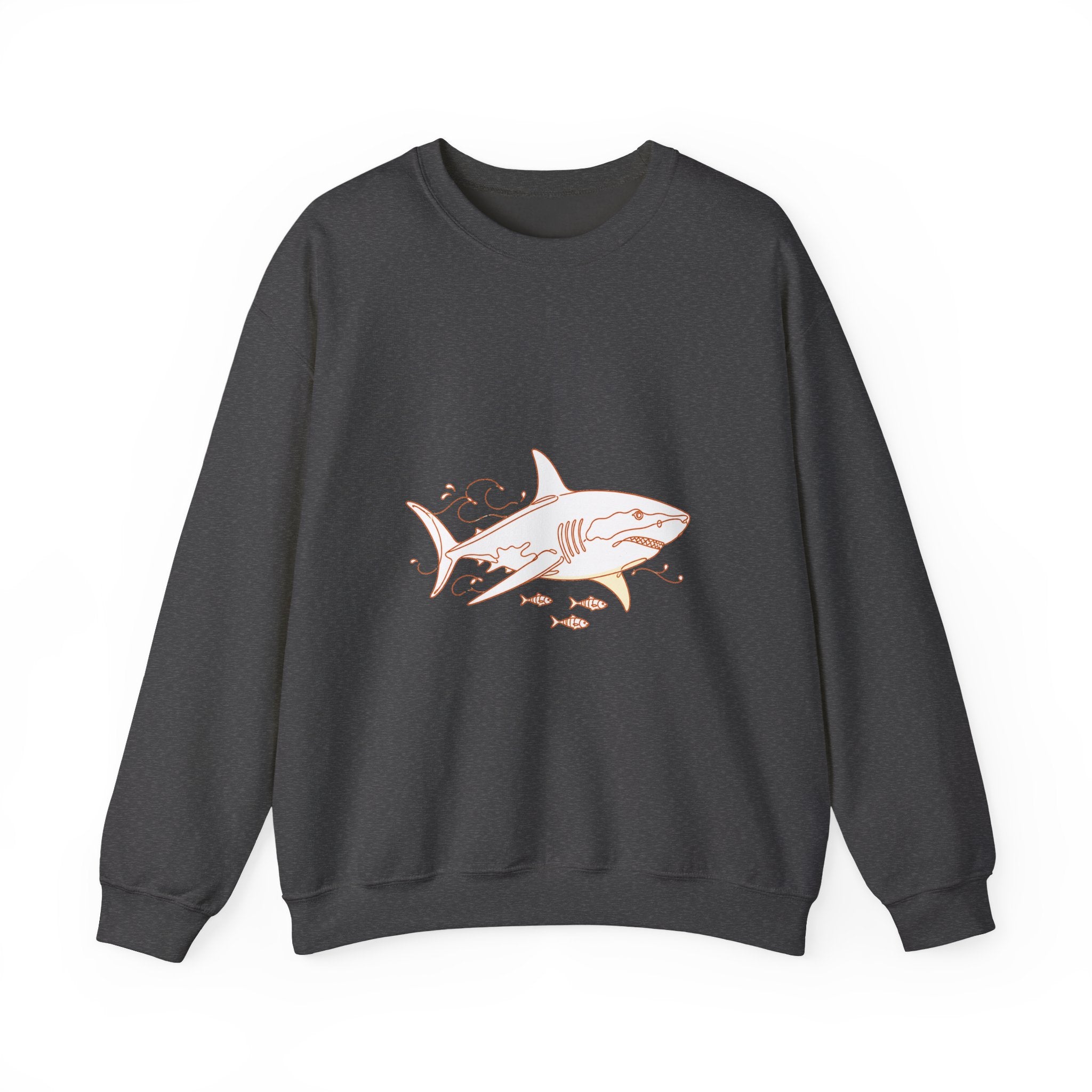 Matching Couple Sweatshirt - Shark & Dolphin Matching Couple Crewneck Sweatshirt Minimalist Art His Hers Valentine Gift - Design A