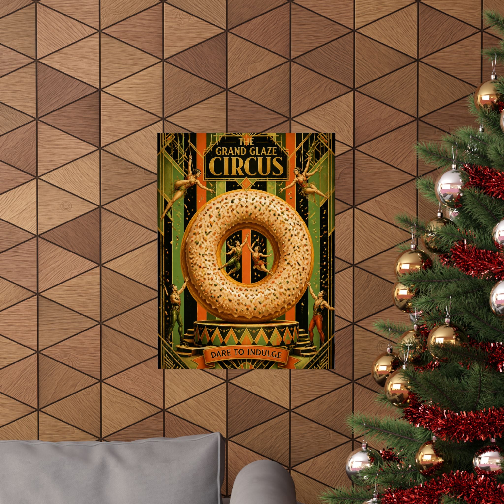 Donut Circus Ring Wall Art Poster 18×24 Art Deco Entryway Decor Maximalist Print
