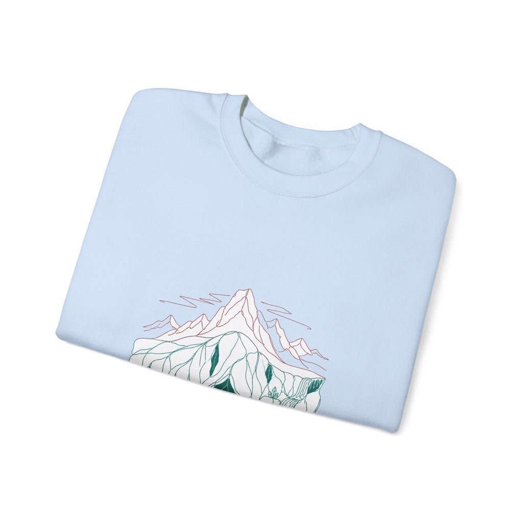 Matching Couple Sweatshirt - Volcano & Glacier Matching Couple Comfort Colors Crew Minimalist Art His Hers Christmas Gift - Design B