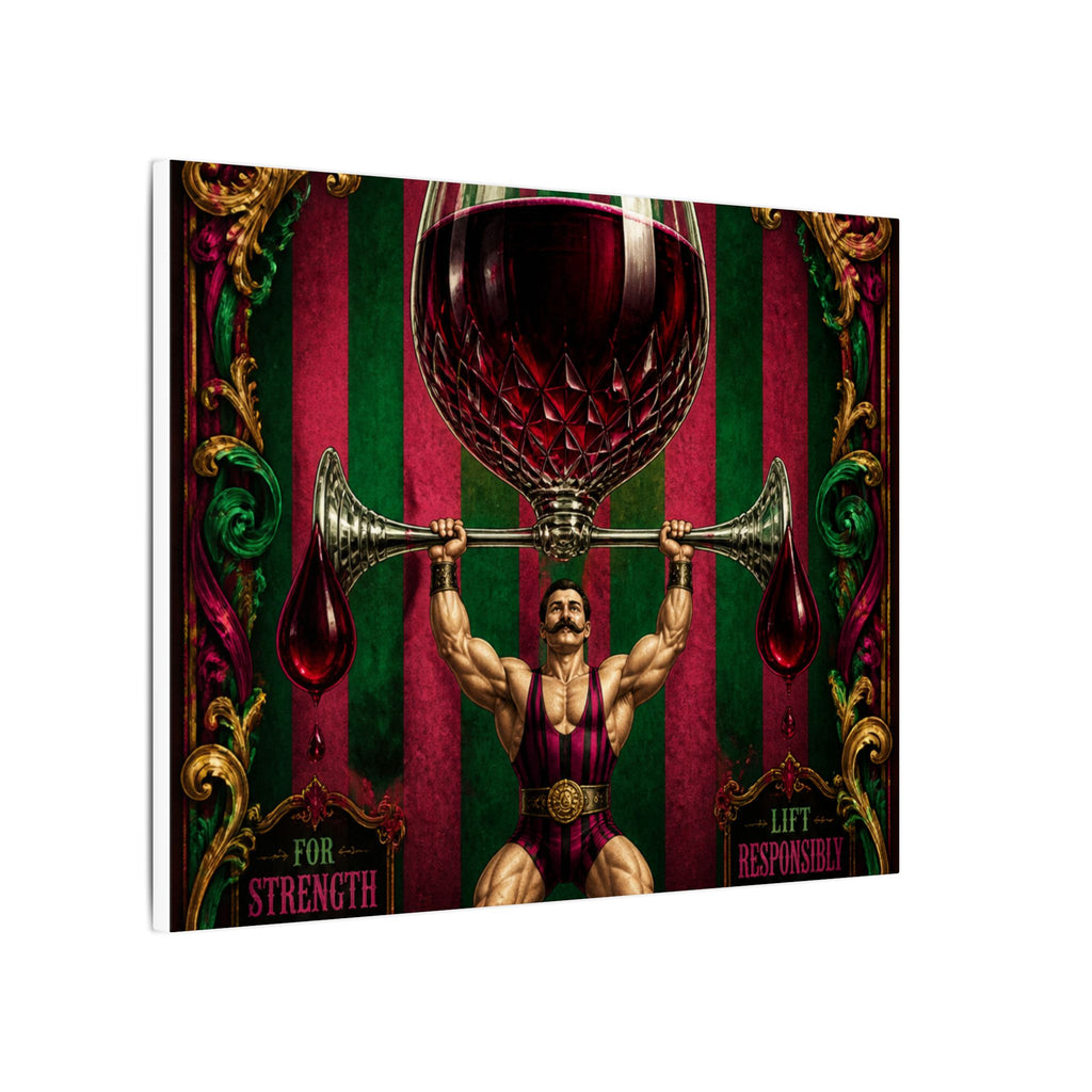 Wine Glass Strongman Wall Art Canvas 16×20 Baroque Home Office Decor Maximalist Print