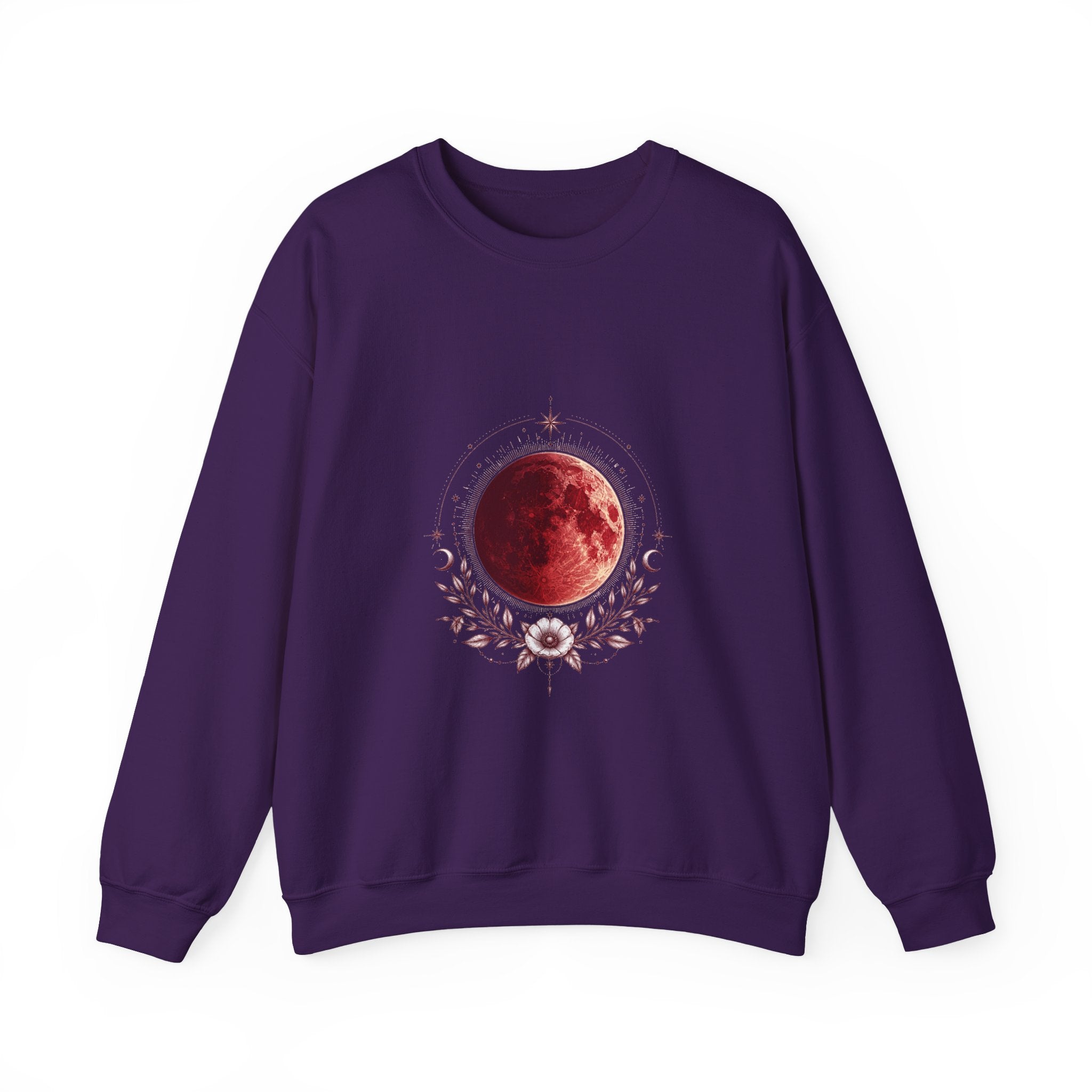 Matching Couple Sweatshirt - Solar & Lunar Eclipse Matching Couple Premium Fleece Sweatshirt Vintage Art His Hers Honeymoon Gift - Design B