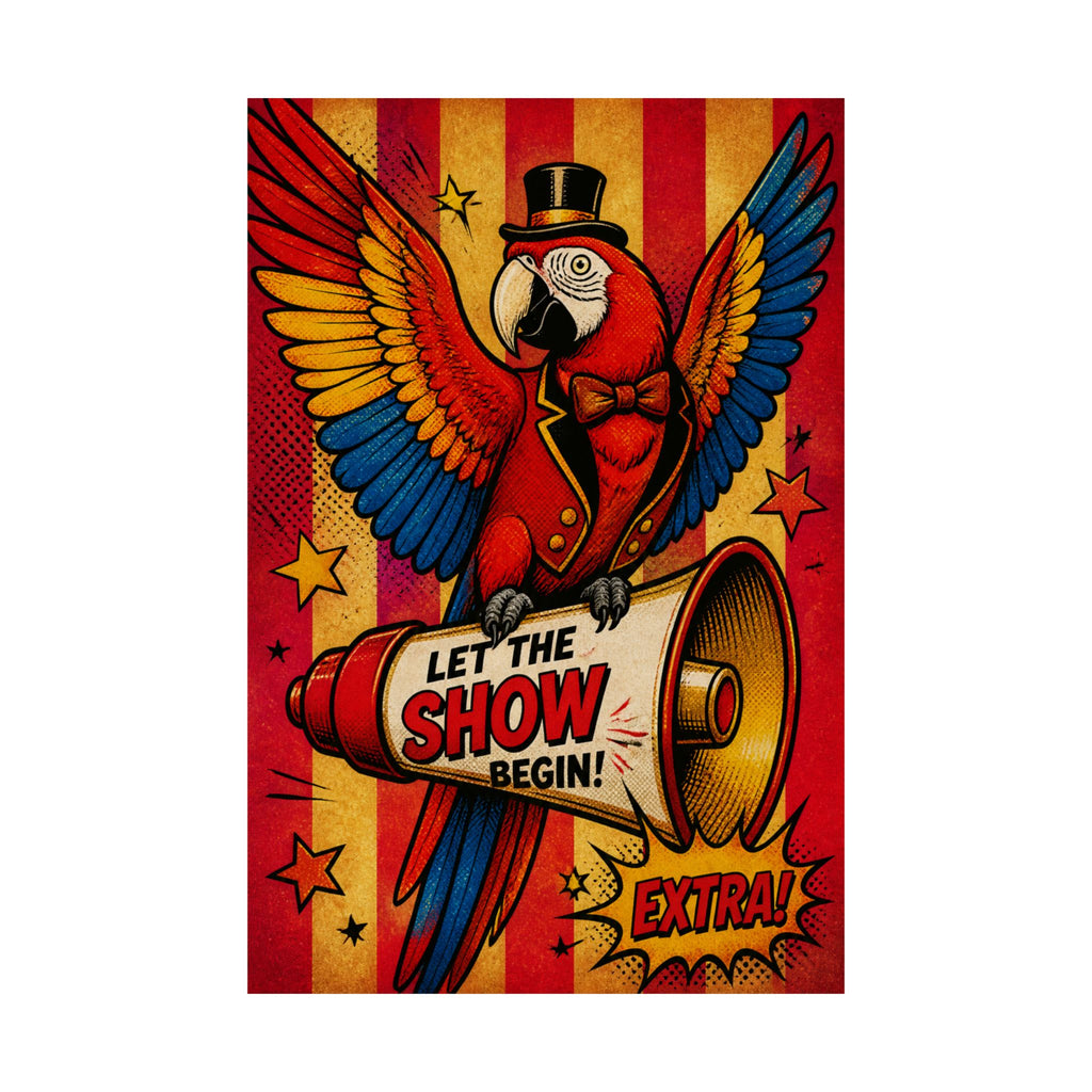 Parrot Ringmaster Wall Art Poster 24×36 Pop Art Restaurant Decor Maximalist Print