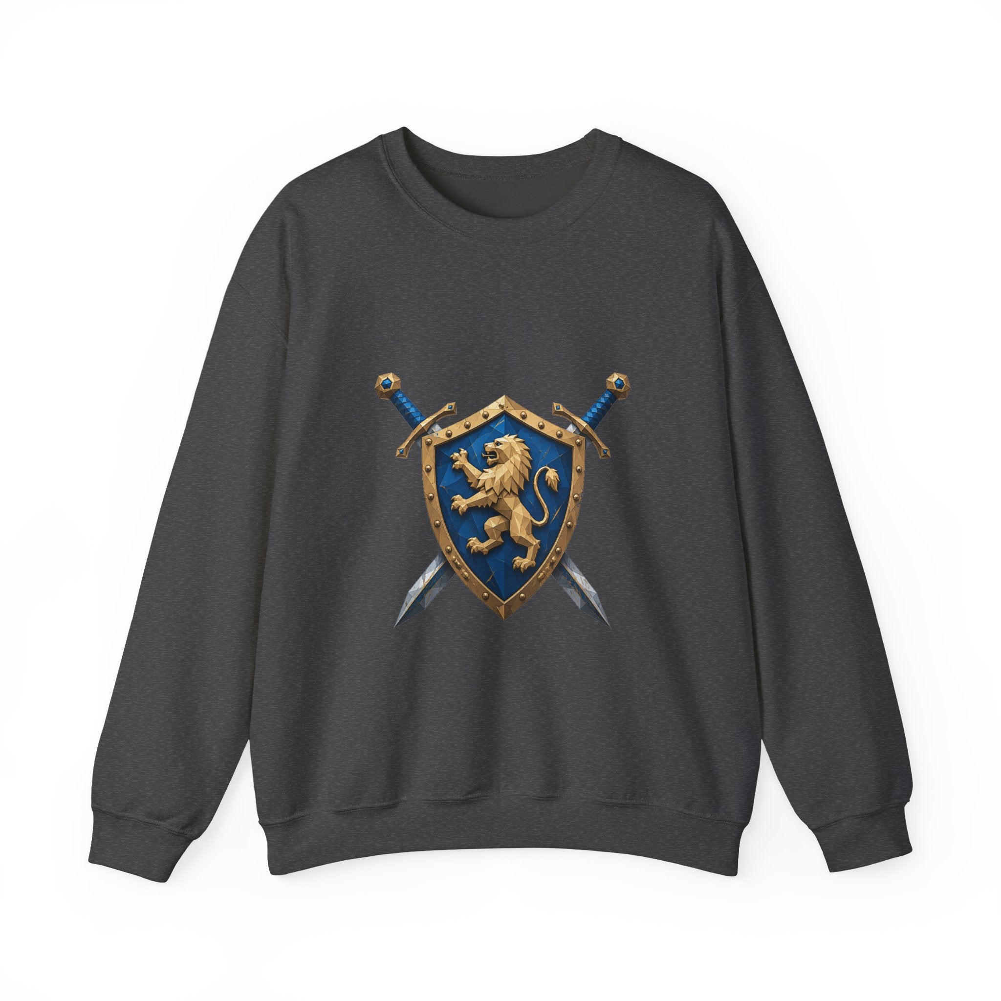 Matching Couple Sweatshirt - Crown & Shield Matching Couple Comfort Colors Crew Geometric Art His Hers Love Gift - Design B