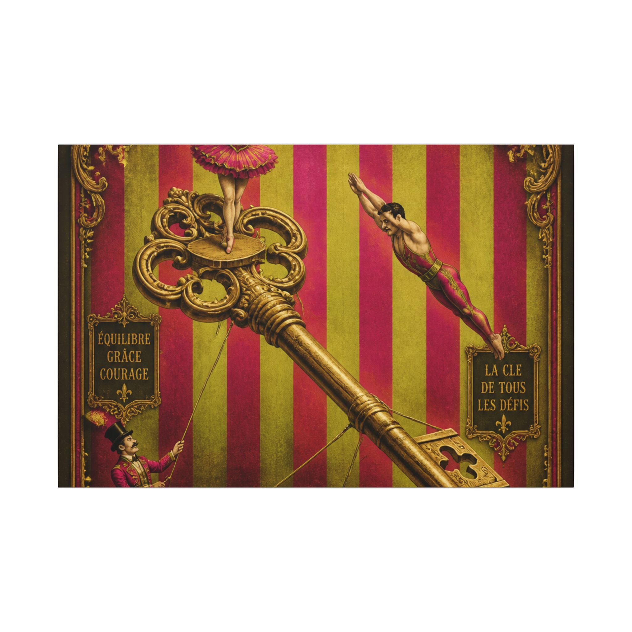 Giant Key Performance Wall Art Canvas 16×20 Baroque Home Office Decor Maximalist Print