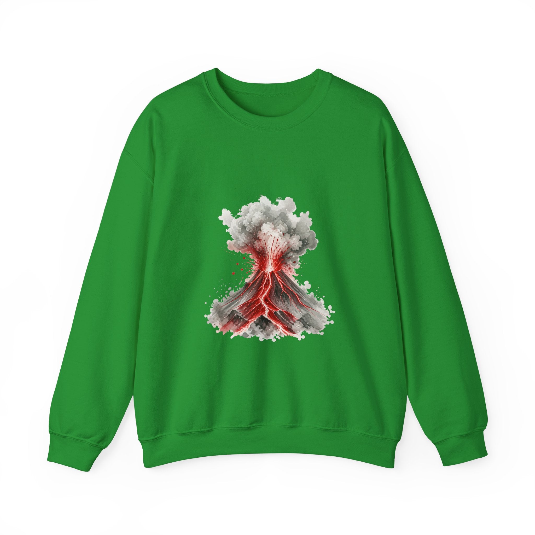 Matching Couple Sweatshirt - Volcano & Glacier Matching Couple Premium Fleece Sweatshirt Watercolor Art His Hers Birthday Gift - Design A