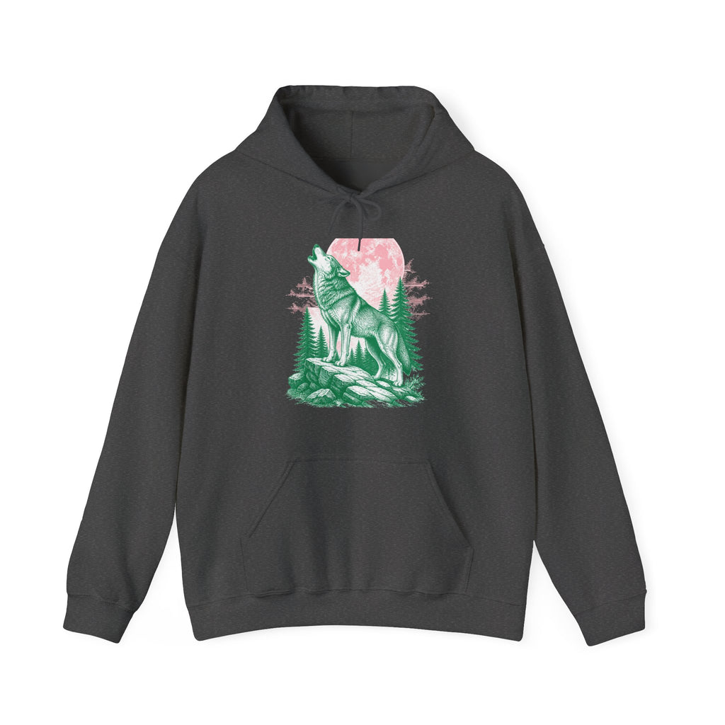 Matching Couple Sweatshirt - Wolf & Dove Matching Couple Hooded Sweatshirt Vintage Art His Hers Wedding Gift - Design A