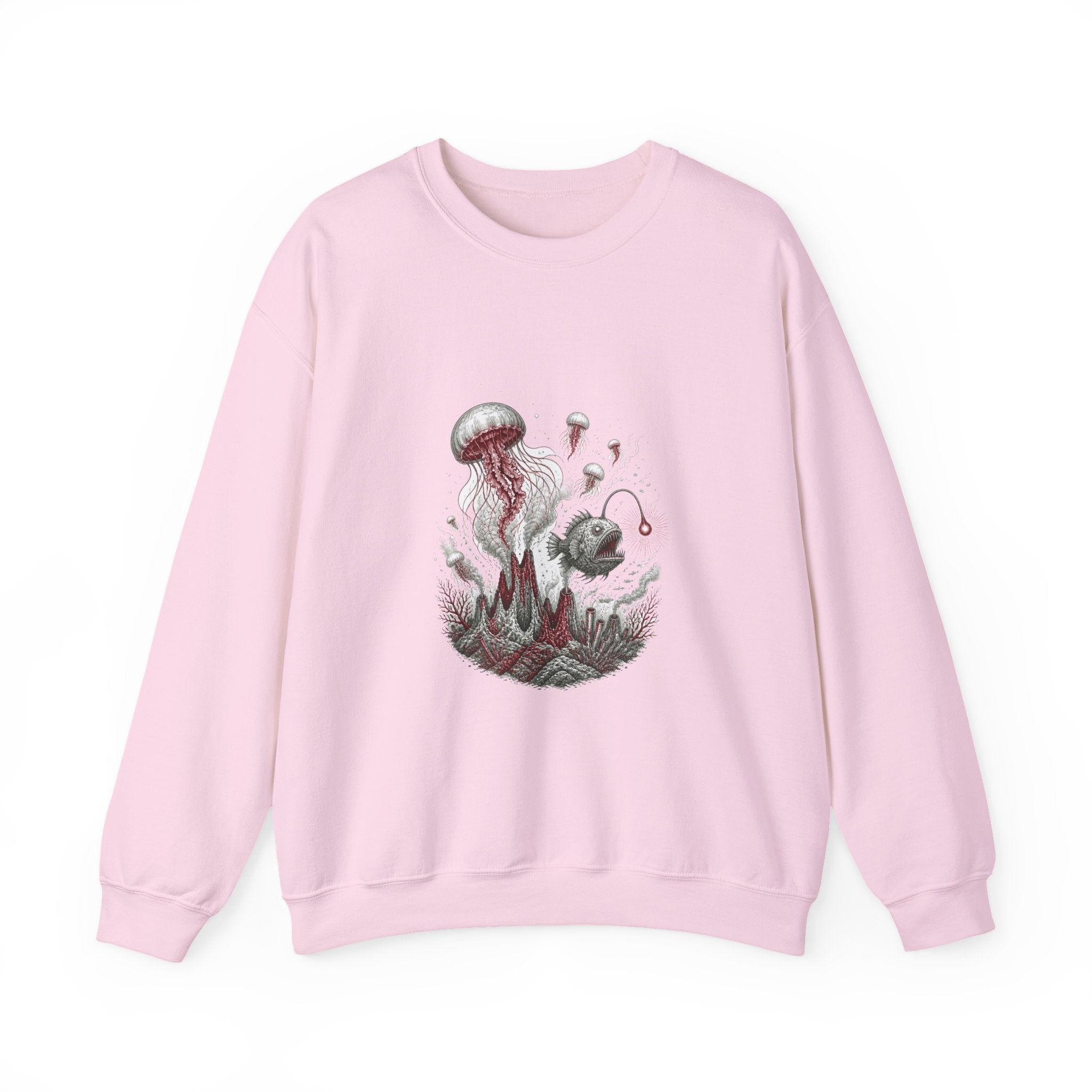 Matching Couple Sweatshirt - Coral Reef & Deep Sea Matching Couple Comfort Colors Crew Hand-Drawn Art His Hers Anniversary Gift - Design B