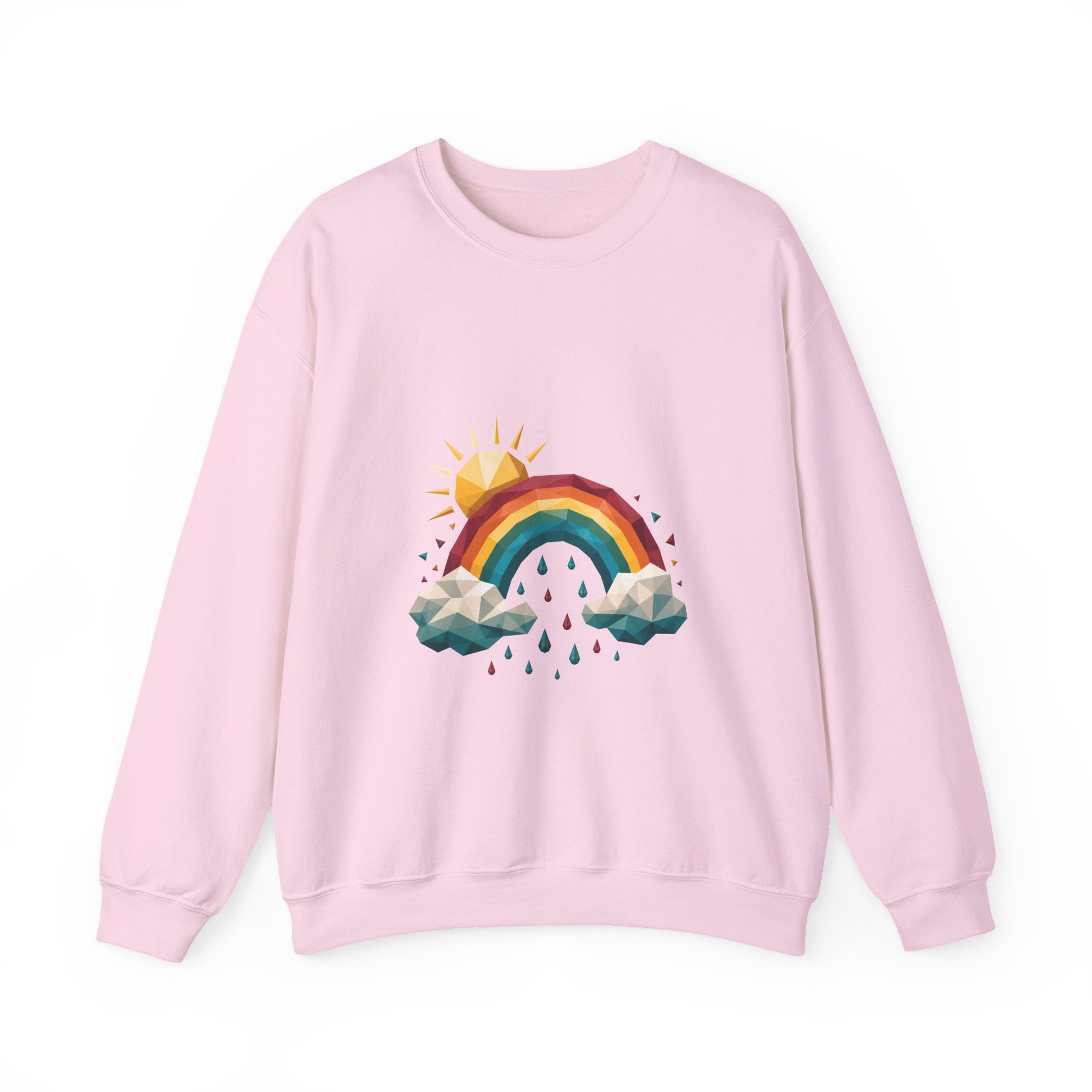 Matching Couple Sweatshirt - Storm & Rainbow Matching Couple Crewneck Sweatshirt Geometric Art His Hers Couple Gift - Design B