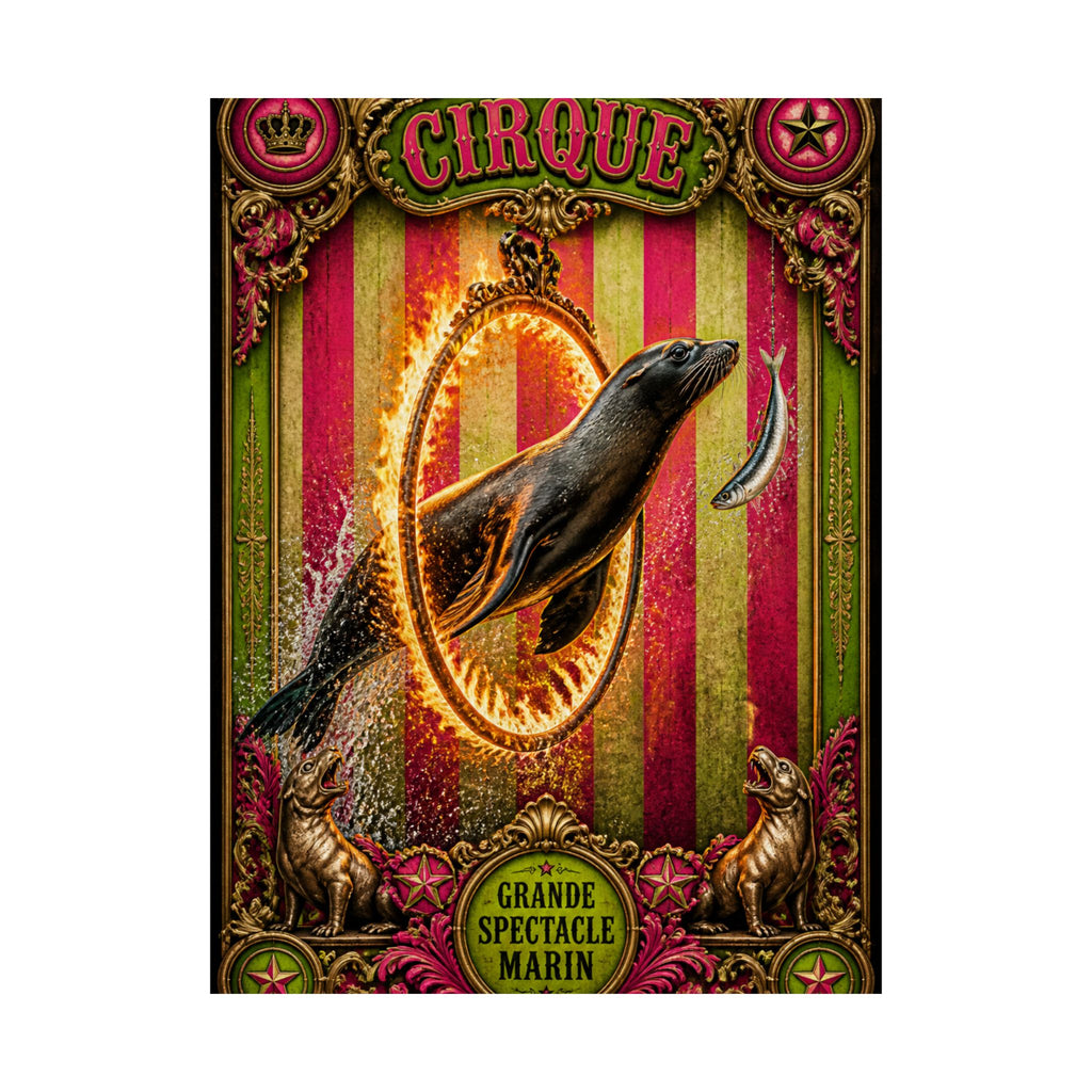 Seal Fire Hoop Wall Art Poster 24×36 Baroque Studio Decor Maximalist Print