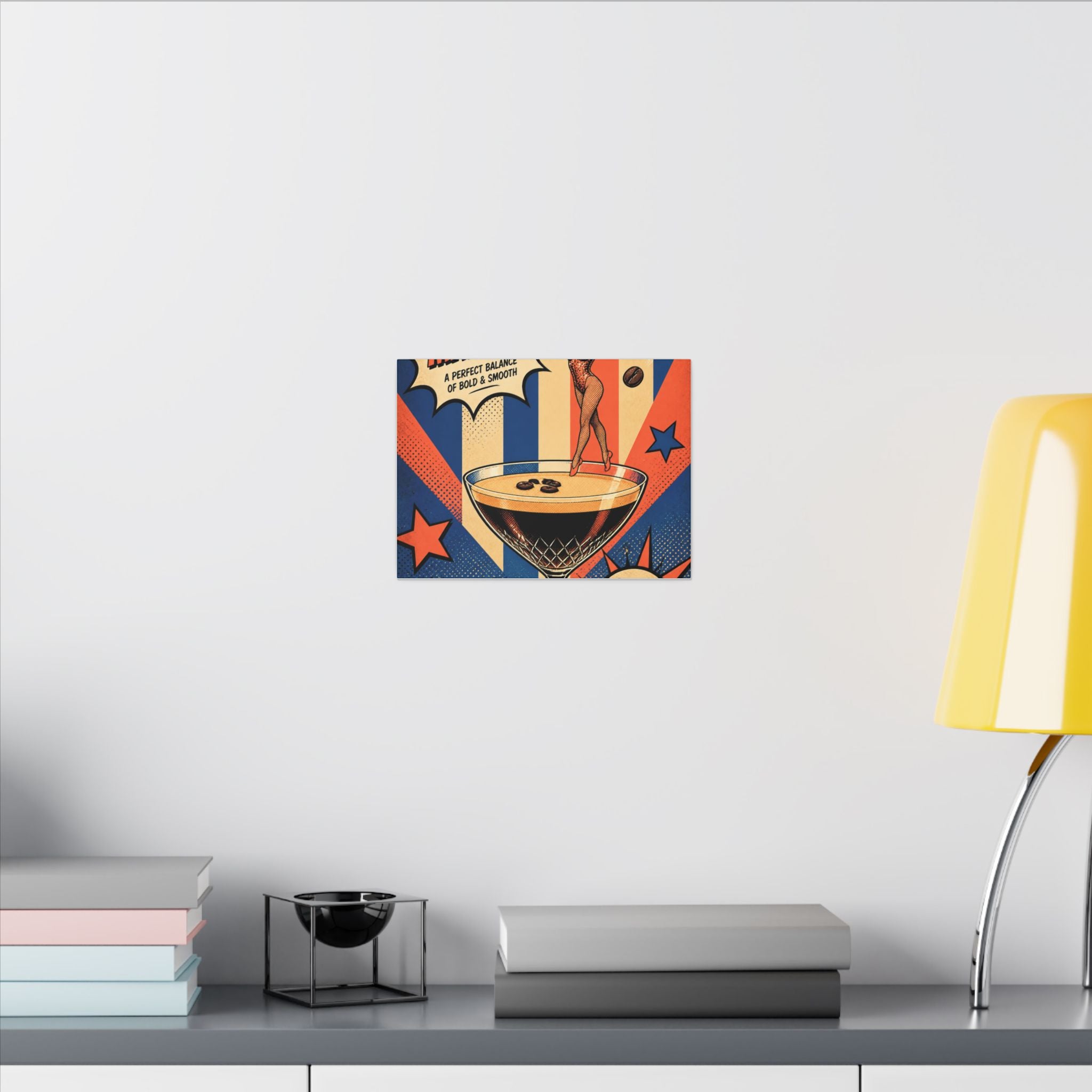 Espresso Martini Acrobat Wall Art Canvas 24×36 Pop Art Restaurant Decor Maximalist Print