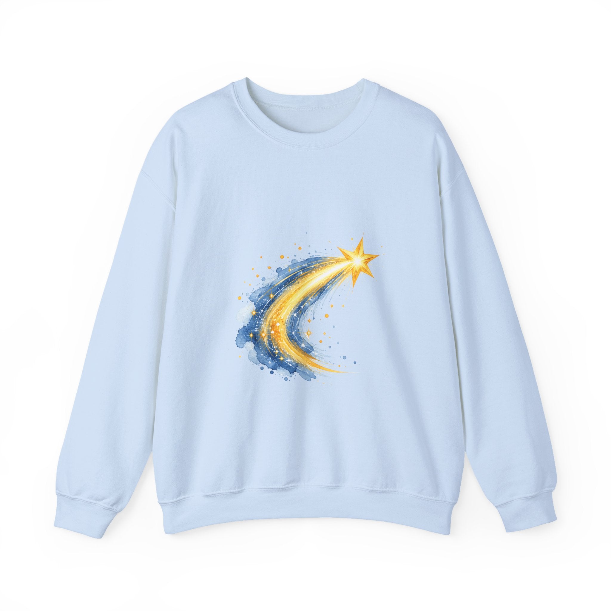 Matching Couple Sweatshirt - Shooting Star & North Star Matching Couple Comfort Colors Crew Watercolor Art His Hers Birthday Gift - Design A