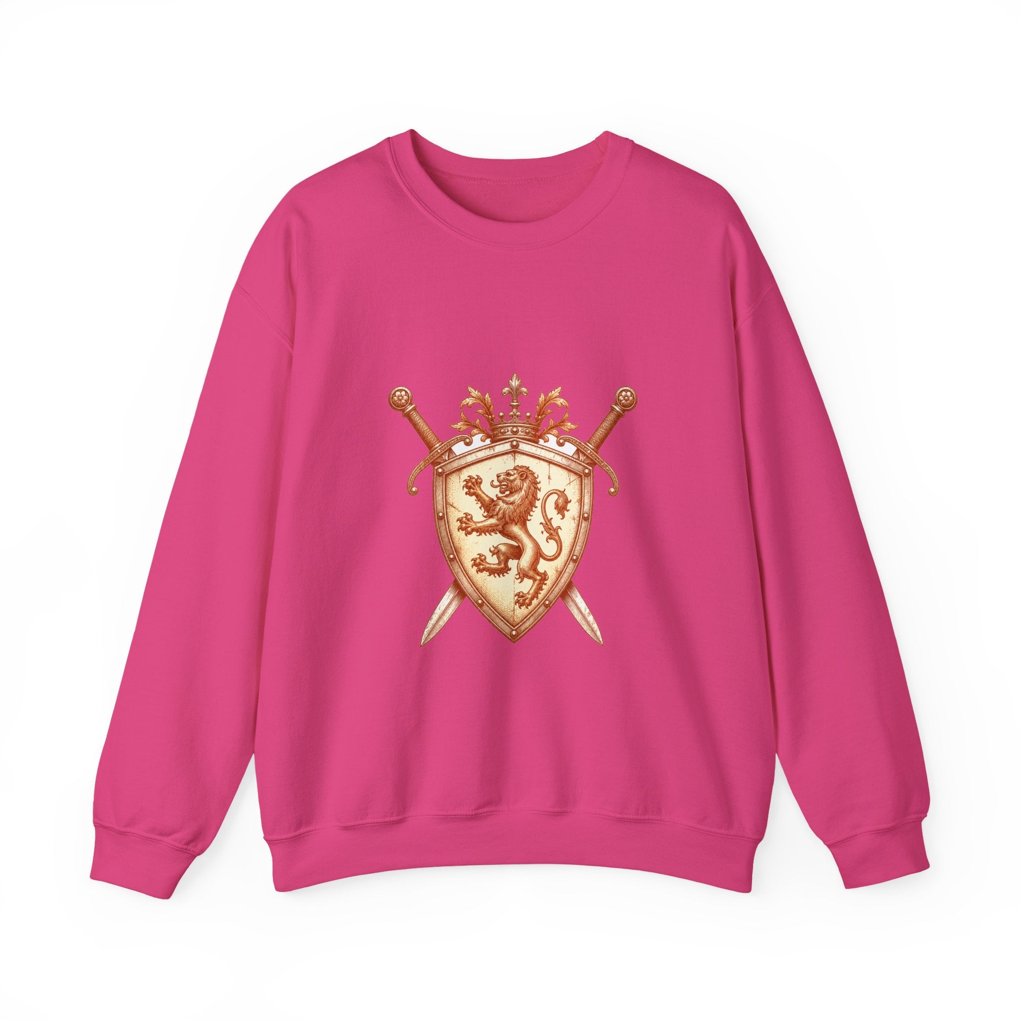 Matching Couple Sweatshirt - Crown & Shield Matching Couple Premium Fleece Sweatshirt Vintage Art His Hers Honeymoon Gift - Design B