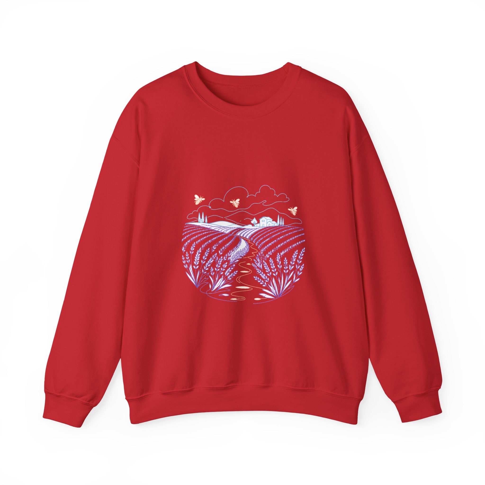 Matching Couple Sweatshirt - Lavender Fields & Canyon Matching Couple Comfort Colors Crew Minimalist Art His Hers Christmas Gift - Design A