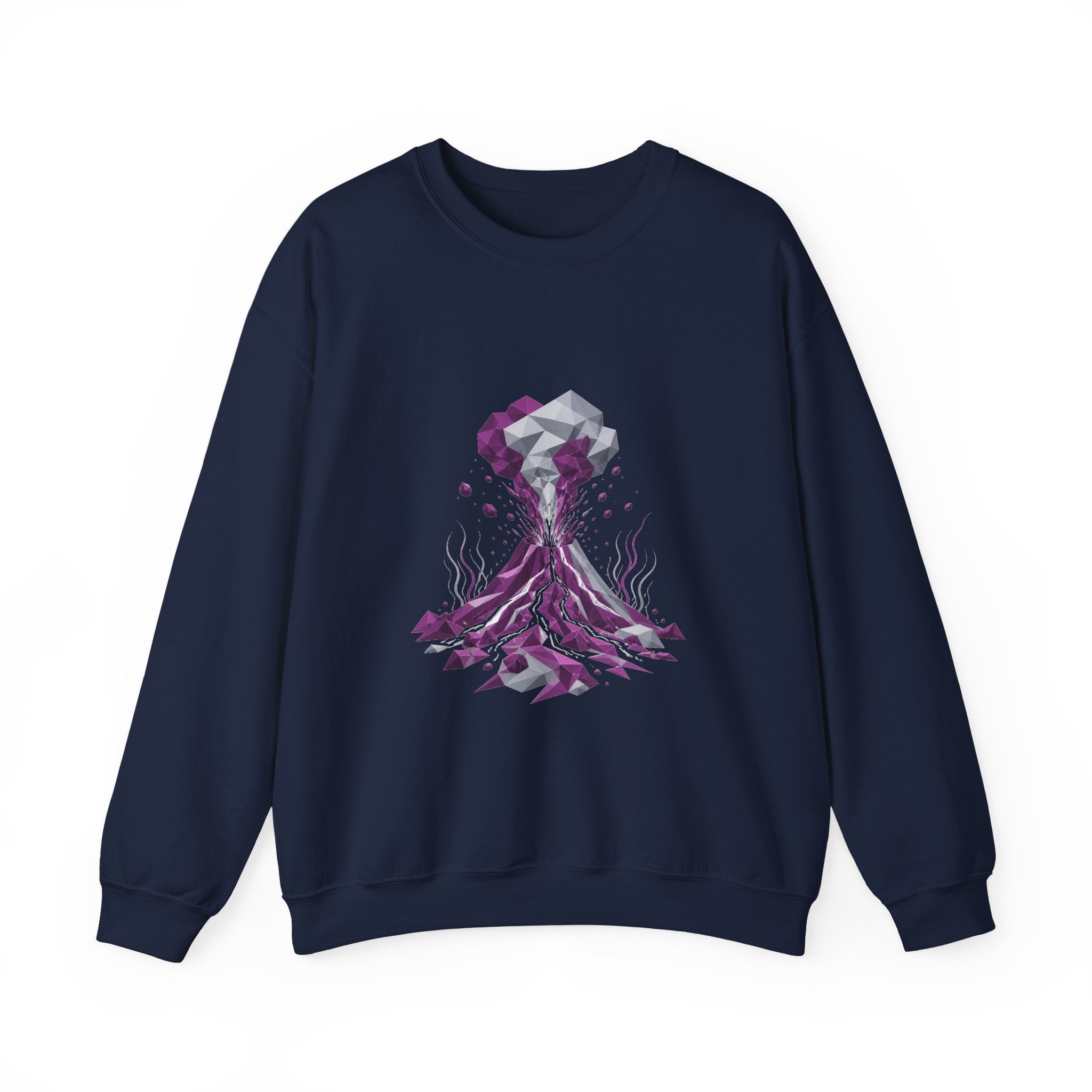 Matching Couple Sweatshirt - Volcano & Glacier Matching Couple Comfort Colors Crew Geometric Art His Hers Love Gift - Design A