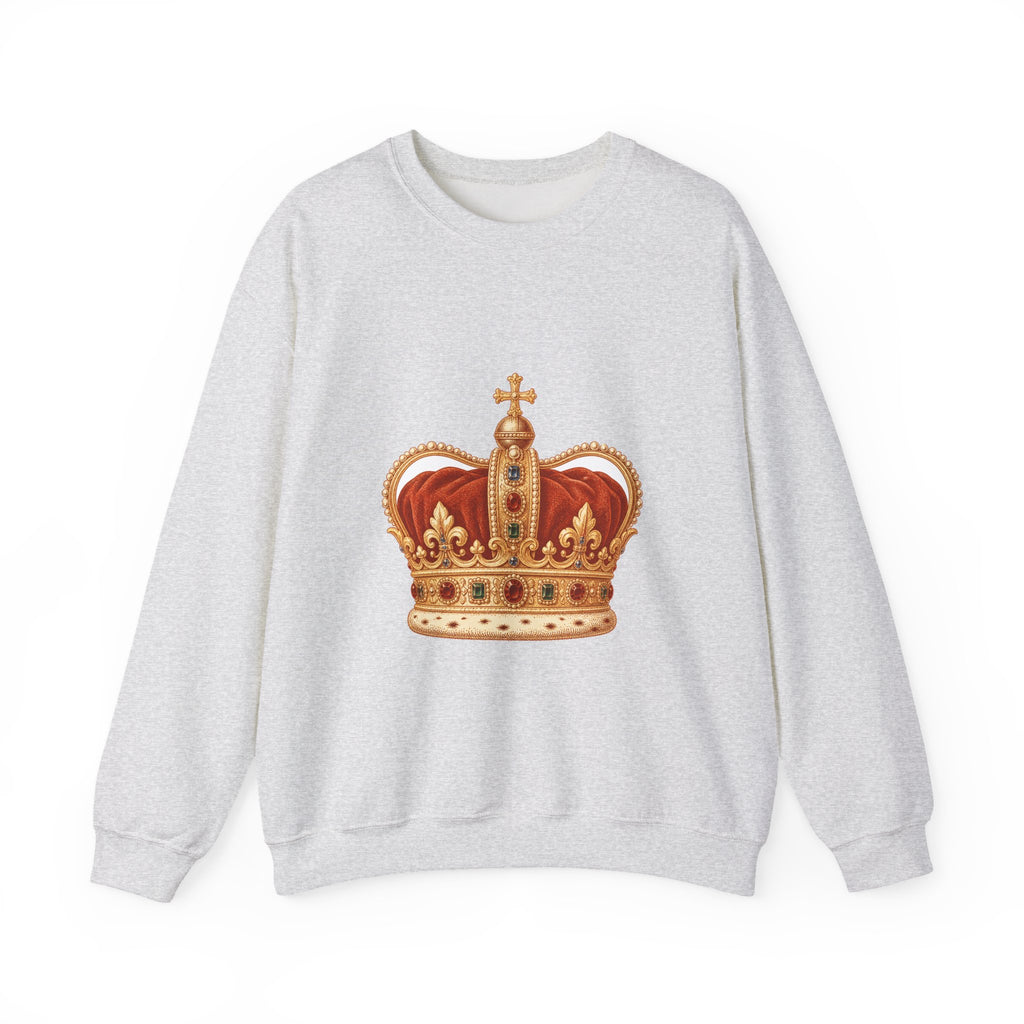 Matching Couple Sweatshirt - Crown & Shield Matching Couple Premium Fleece Sweatshirt Vintage Art His Hers Honeymoon Gift - Design A