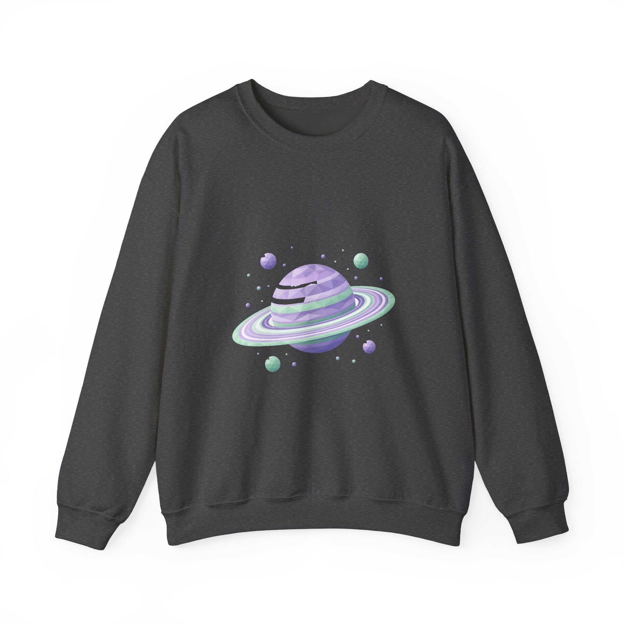 Matching Couple Sweatshirt - Saturn & Jupiter Matching Couple Crewneck Sweatshirt Geometric Art His Hers Couple Gift - Design A