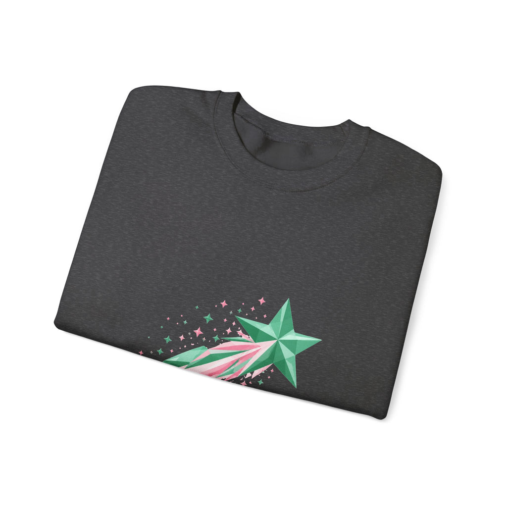 Matching Couple Sweatshirt - Shooting Star & North Star Matching Couple Premium Fleece Sweatshirt Geometric Art His Hers Love Gift - Design A