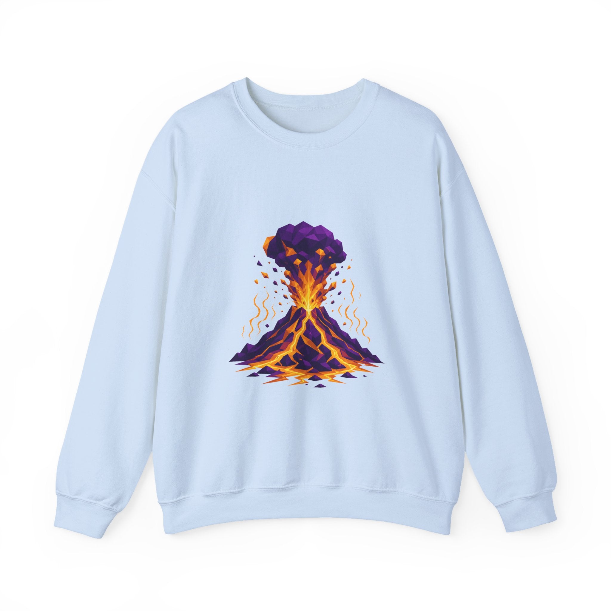 Matching Couple Sweatshirt - Volcano & Glacier Matching Couple Crewneck Sweatshirt Geometric Art His Hers Couple Gift - Design A