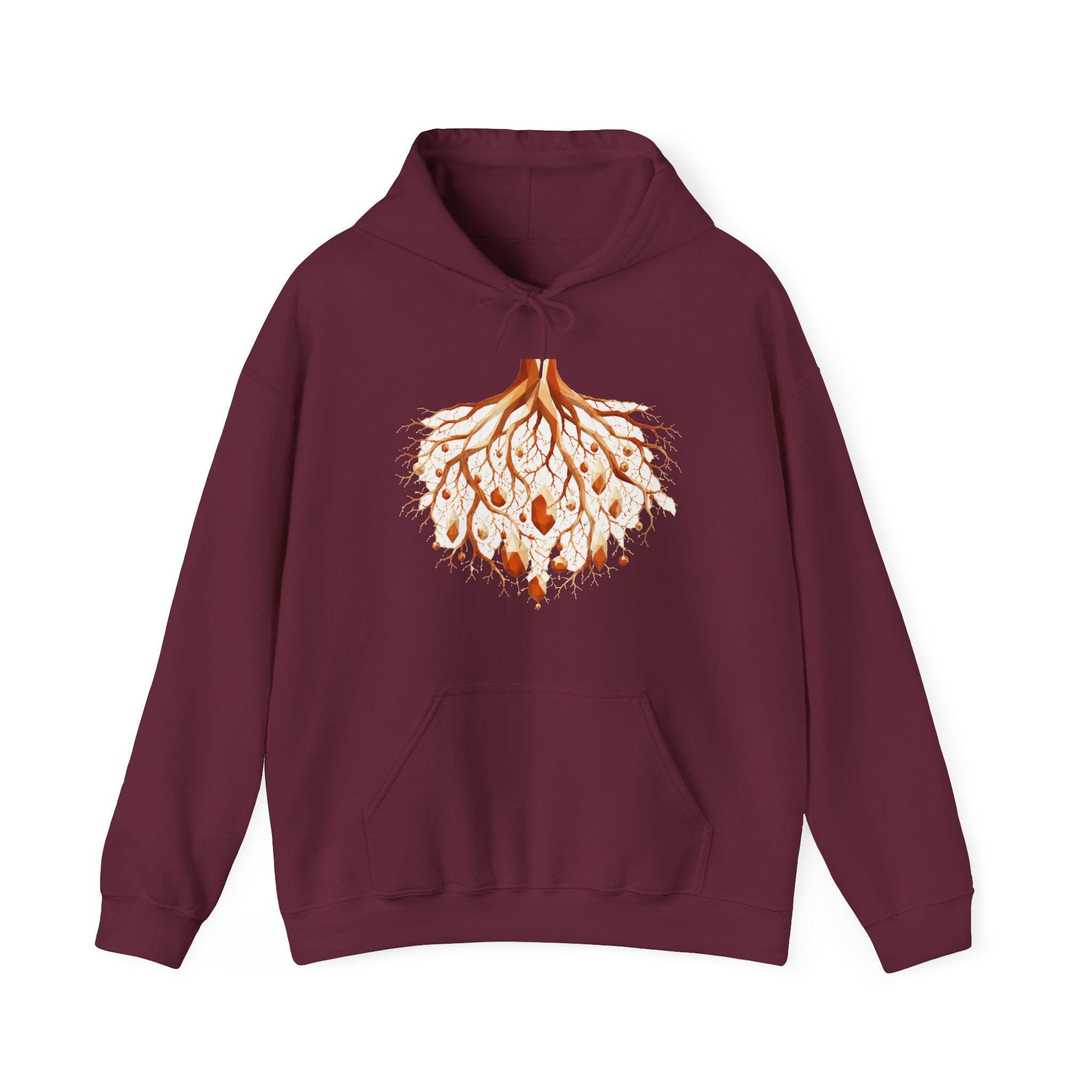 Matching Couple Sweatshirt - Ancient Oak & Deep Roots Matching Couple Hooded Sweatshirt Geometric Art His Hers Couple Gift - Design B