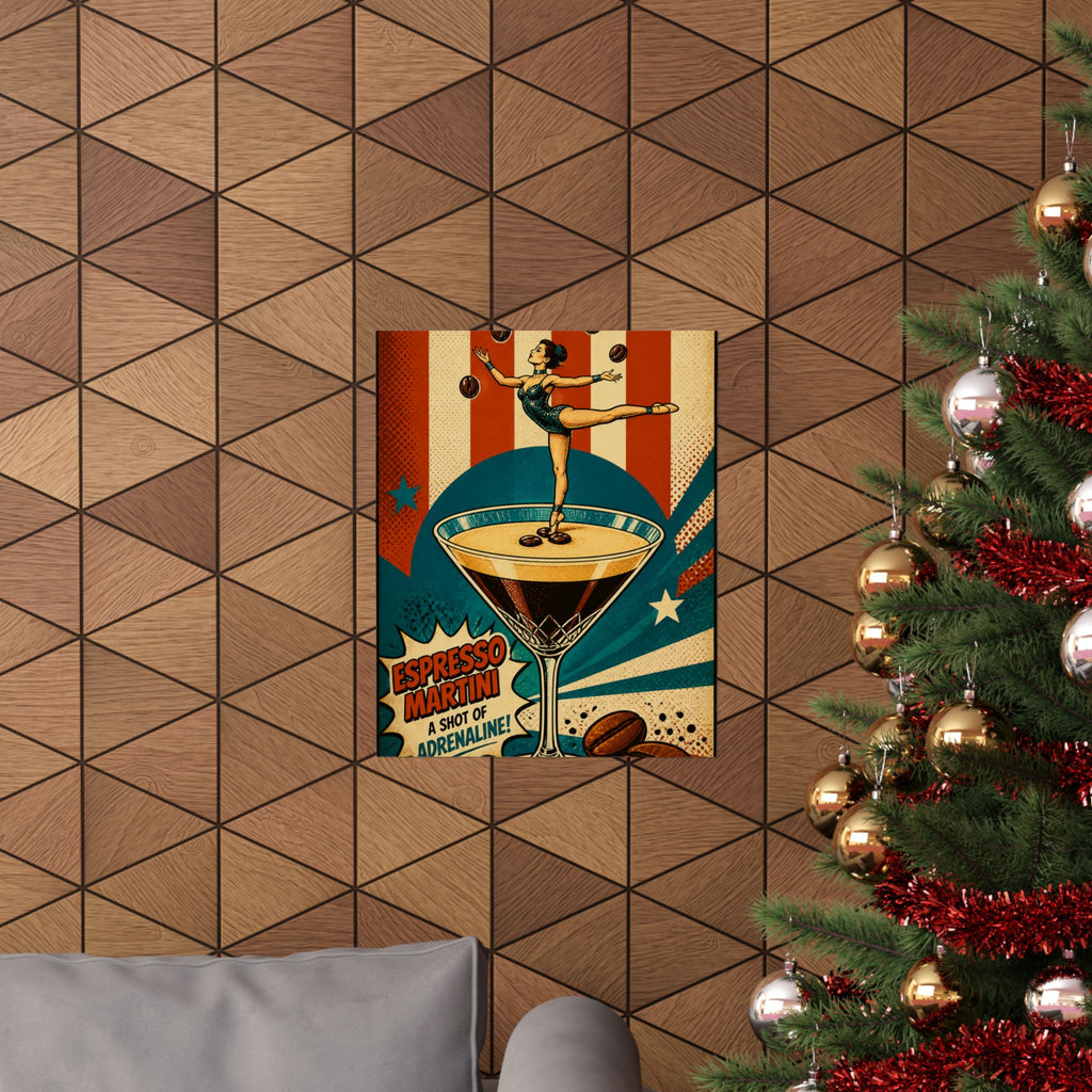 Espresso Martini Acrobat Wall Art Poster 18×24 Pop Art Living Room Decor Maximalist Print