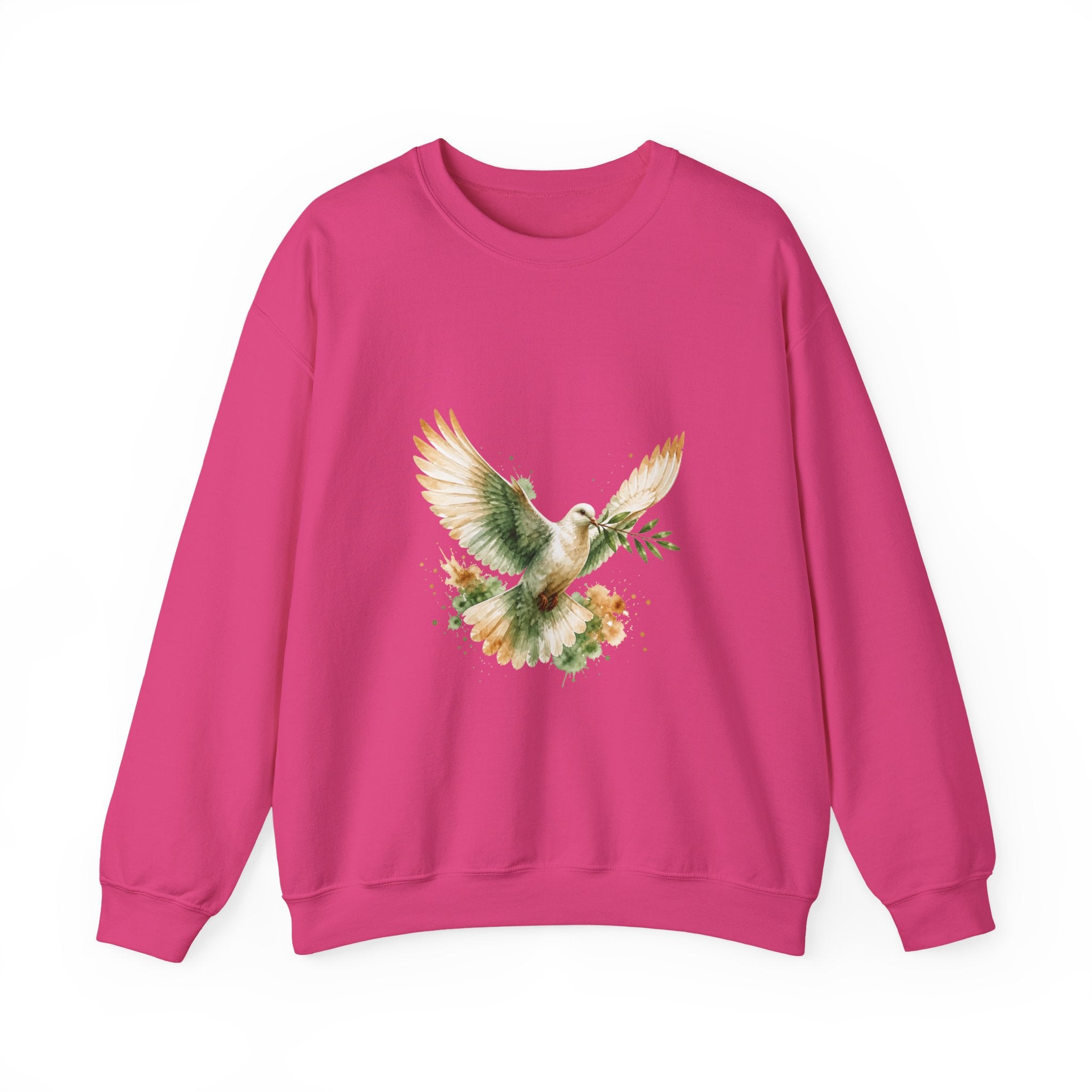 Matching Couple Sweatshirt - Wolf & Dove Matching Couple Crewneck Sweatshirt Watercolor Art His Hers Engagement Gift - Design B