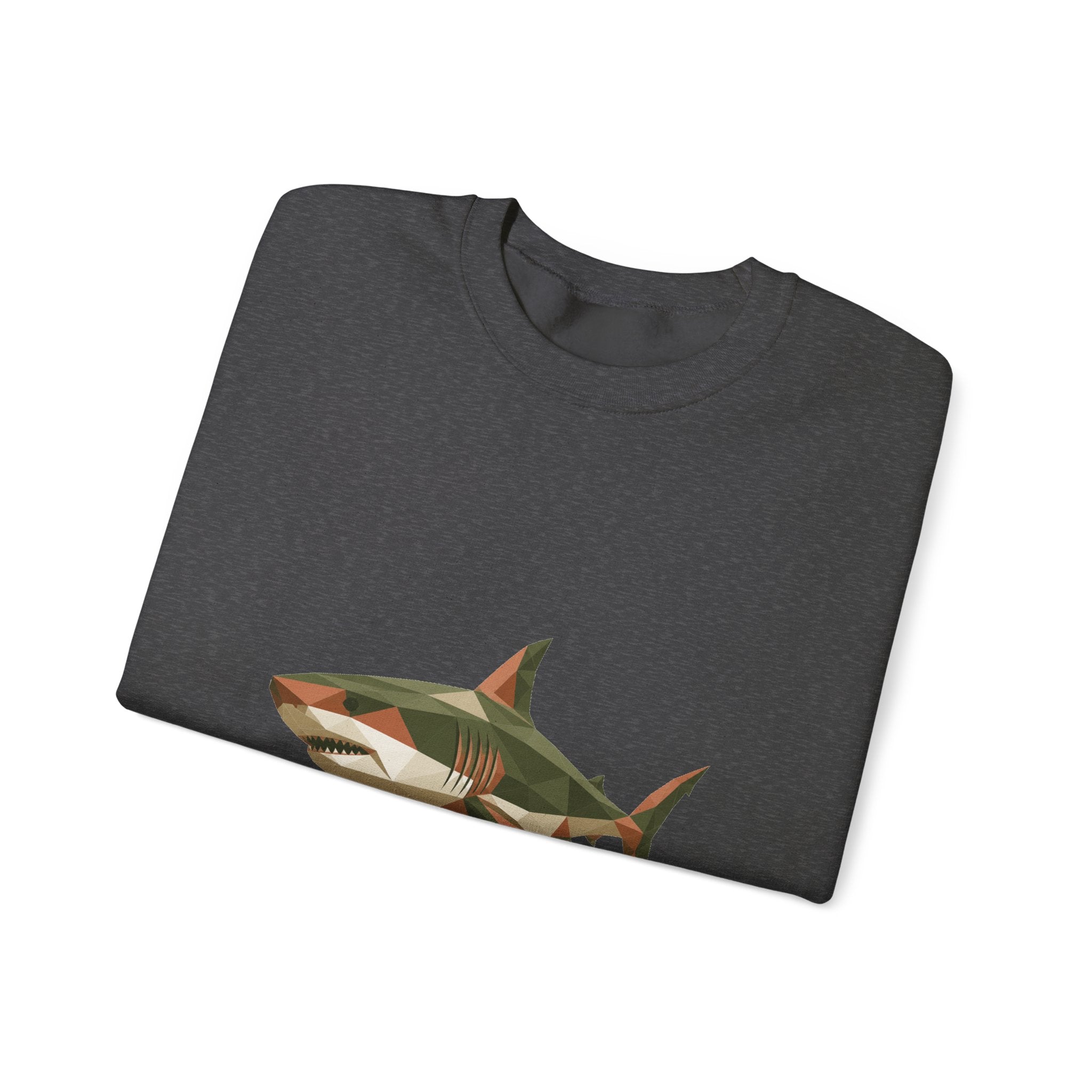 Matching Couple Sweatshirt - Shark & Dolphin Matching Couple Crewneck Sweatshirt Geometric Art His Hers Couple Gift - Design A