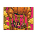 Croissant Hot Air Balloon Wall Art Canvas 24×36 Pop Art Restaurant Decor Maximalist Print