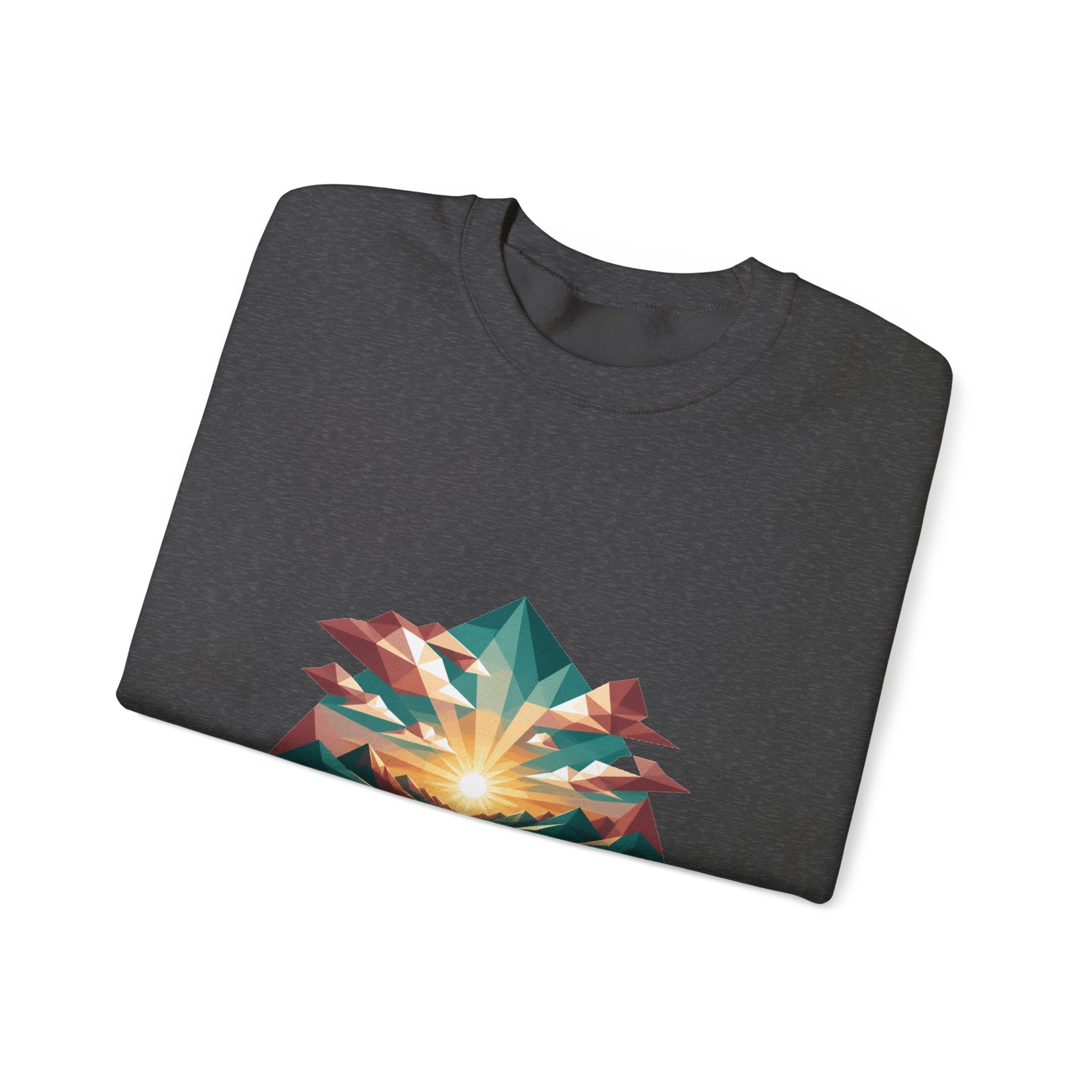 Matching Couple Sweatshirt - Sunrise & Sunset Matching Couple Premium Fleece Sweatshirt Geometric Art His Hers Love Gift - Design A