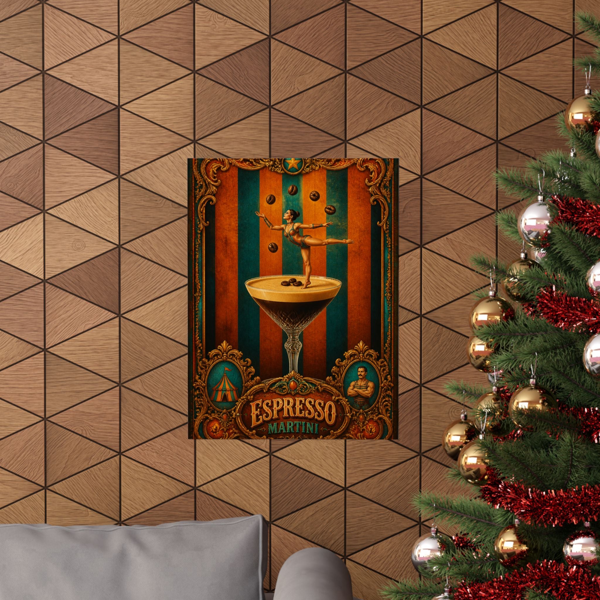 Espresso Martini Acrobat Wall Art Poster 24×36 Baroque Studio Decor Maximalist Print