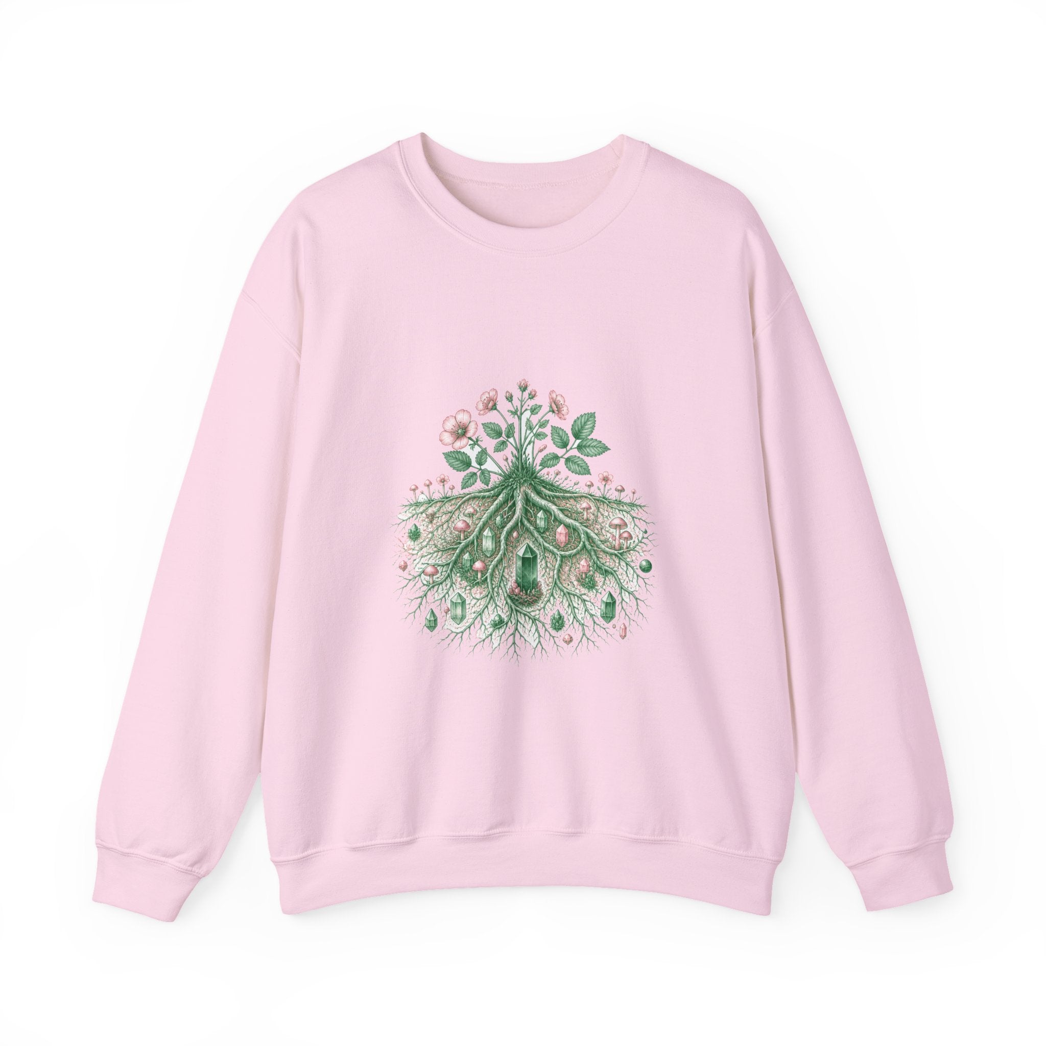 Matching Couple Sweatshirt - Ancient Oak & Deep Roots Matching Couple Crewneck Sweatshirt Vintage Art His Hers Wedding Gift - Design B