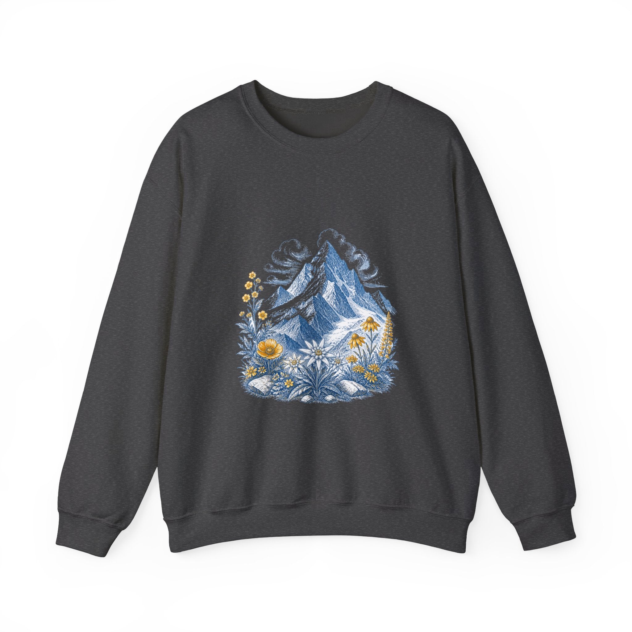 Matching Couple Sweatshirt - Mountain & Ocean Matching Couple Premium Fleece Sweatshirt Vintage Art His Hers Honeymoon Gift - Design A