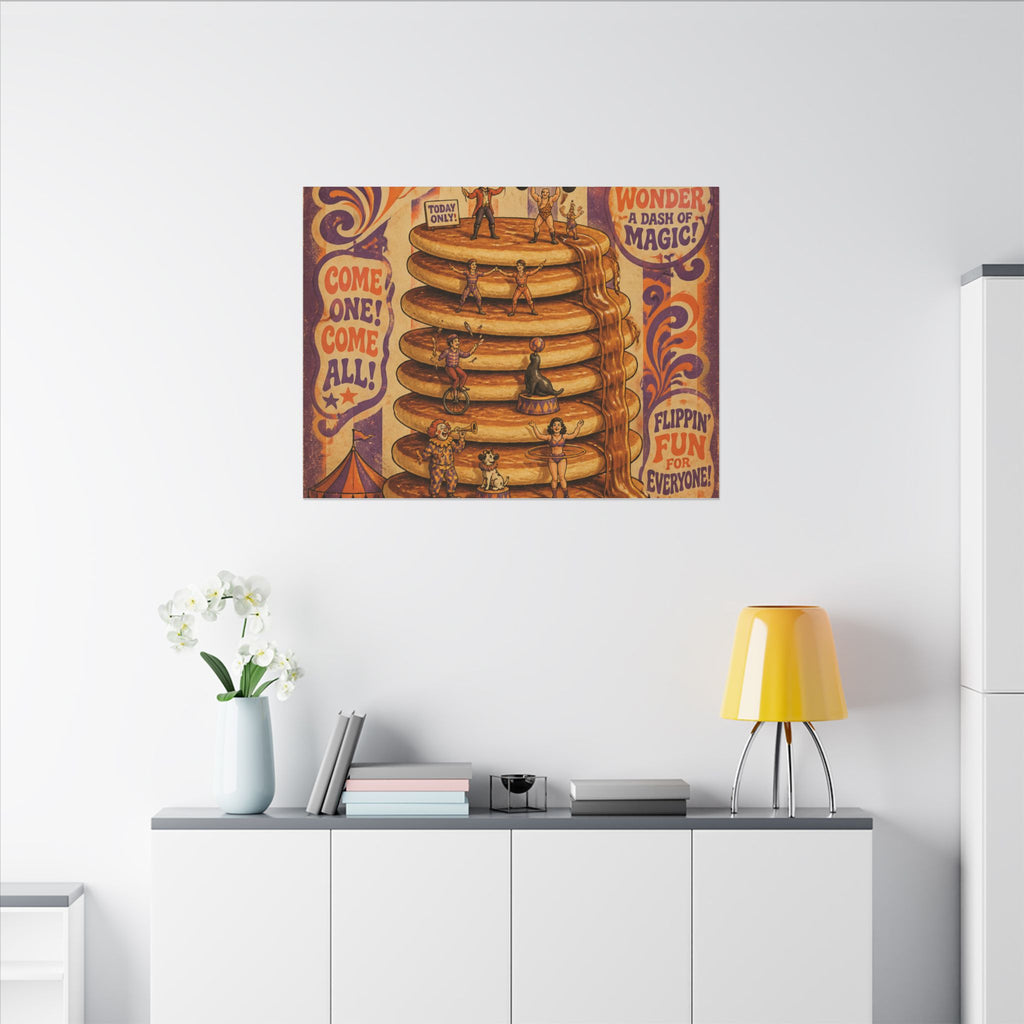 Pancake Stack Platform Wall Art Canvas 24×36 Psychedelic Dining Room Decor Maximalist Print