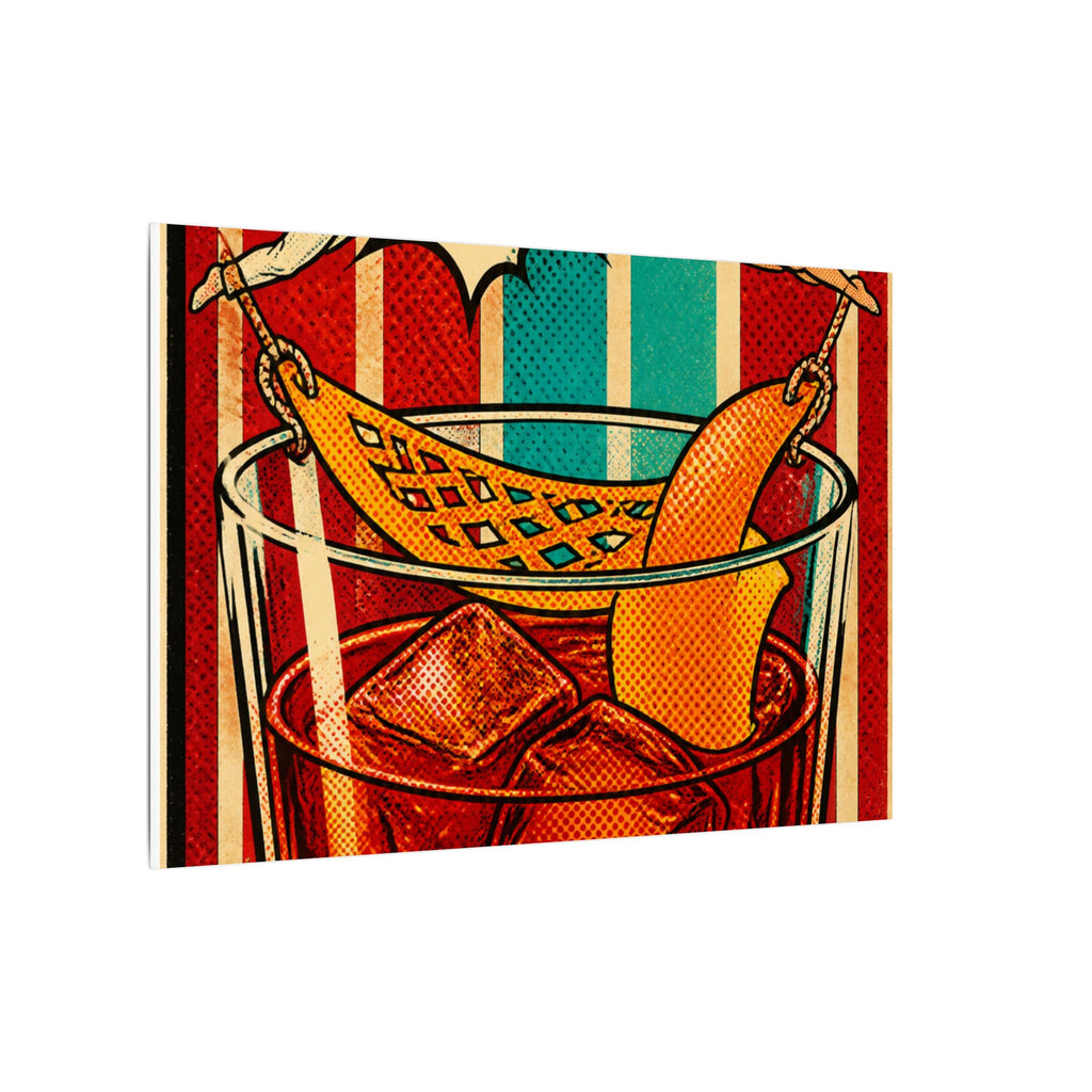 Negroni Trapeze Act Wall Art Canvas 24×36 Pop Art Restaurant Decor Maximalist Print