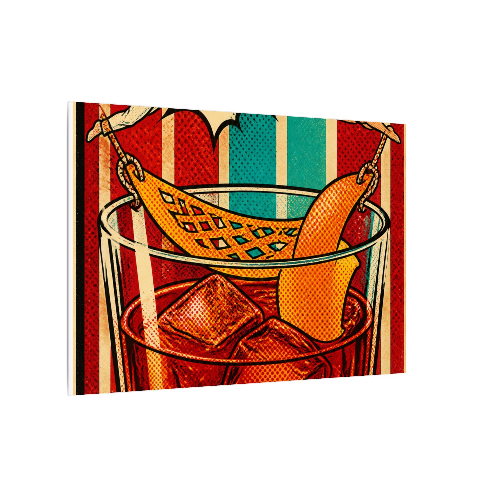 Negroni Trapeze Act Wall Art Canvas 24×36 Pop Art Restaurant Decor Maximalist Print