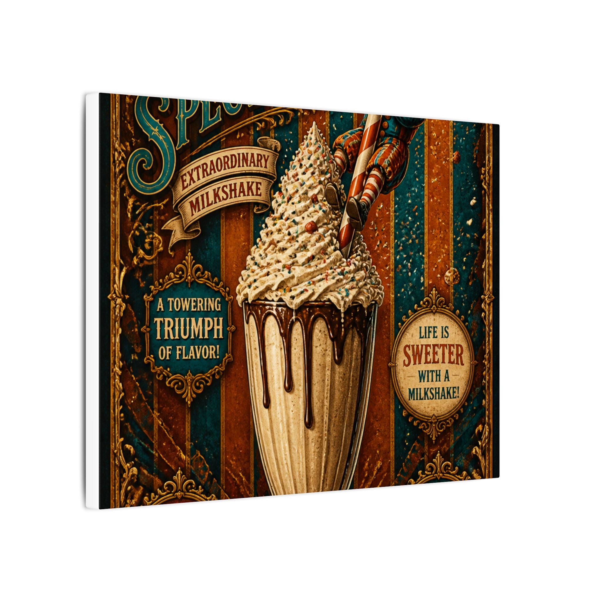 Milkshake Slide Clown Wall Art Canvas 24×36 Baroque Studio Decor Maximalist Print