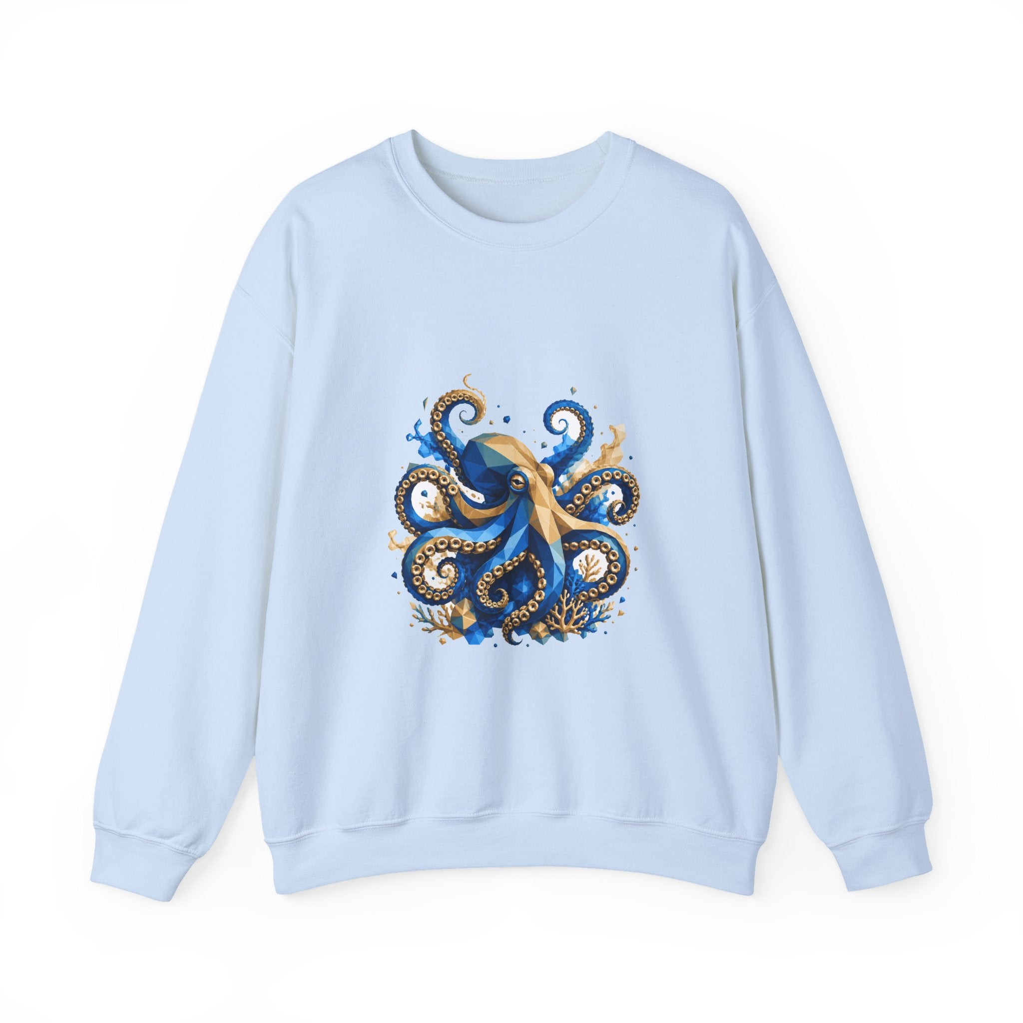 Matching Couple Sweatshirt - Octopus & Jellyfish Matching Couple Premium Fleece Sweatshirt Geometric Art His Hers Love Gift - Design A